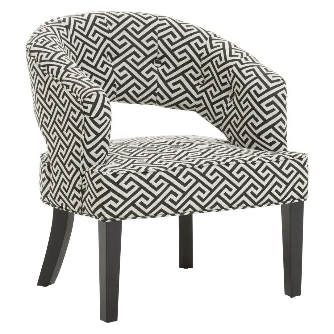 Ravents Park Greek Key design Cutout Lounge Chair   Nicholas John Interiors