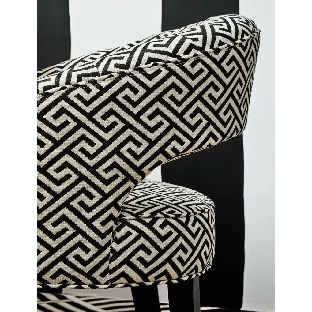 Ravents Park Greek Key design Cutout Lounge Chair   Nicholas John Interiors