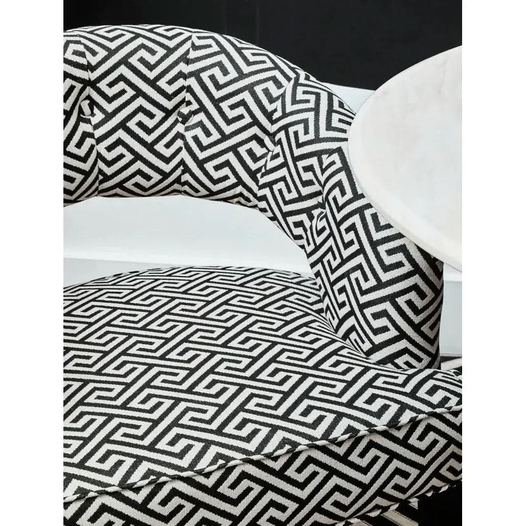 Ravents Park Greek Key design Cutout Lounge Chair   Nicholas John Interiors