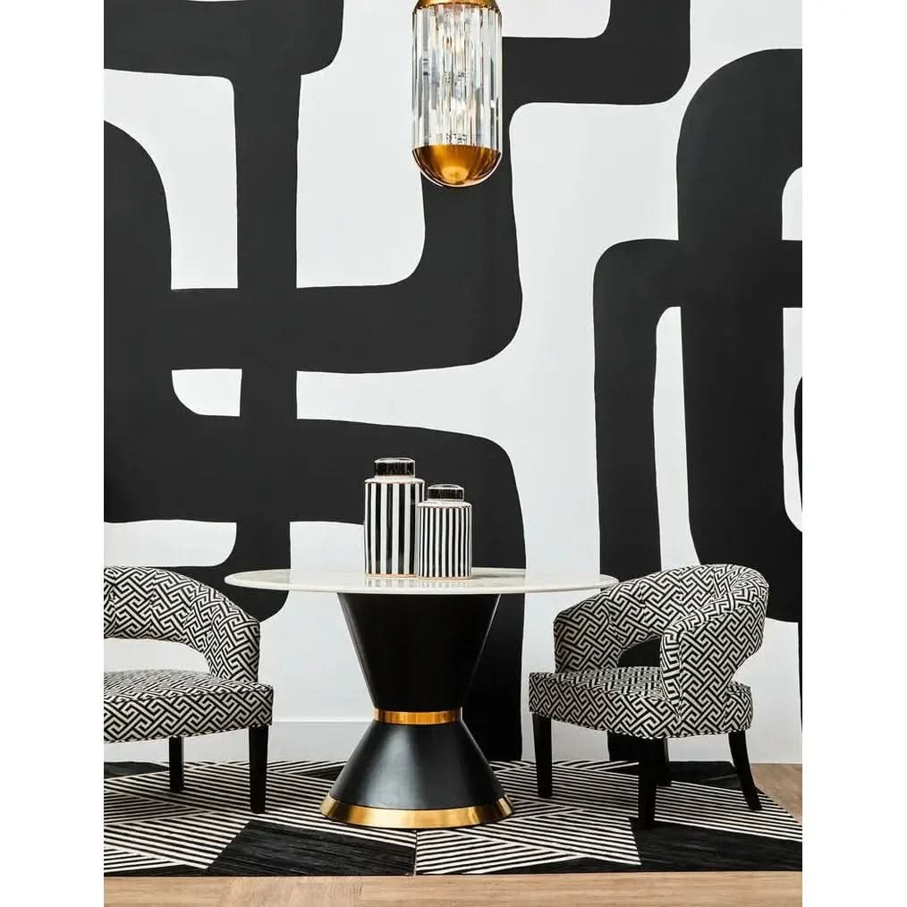 Ravents Park Greek Key design Cutout Lounge Chair   Nicholas John Interiors