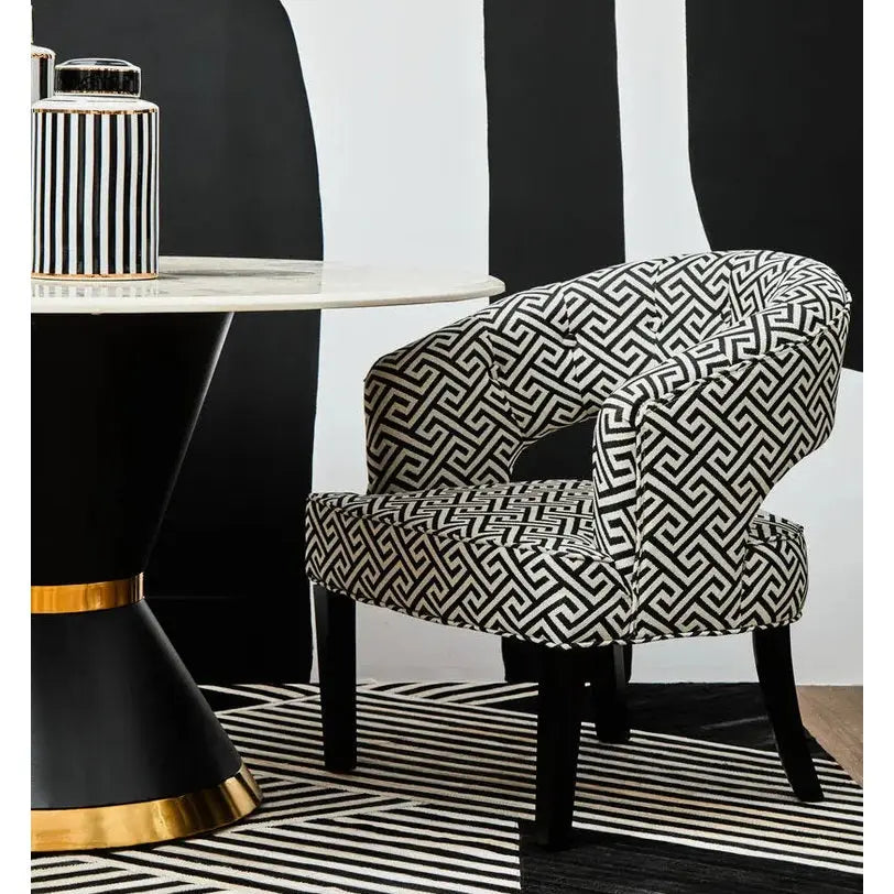 Ravents Park Greek Key design Cutout Lounge Chair   Nicholas John Interiors