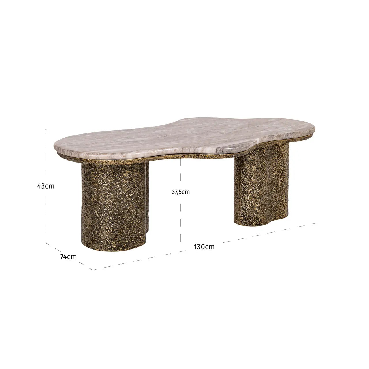 Richmond Interiors Abandos Brass Antique Coffee Table   Nicholas John Interiors