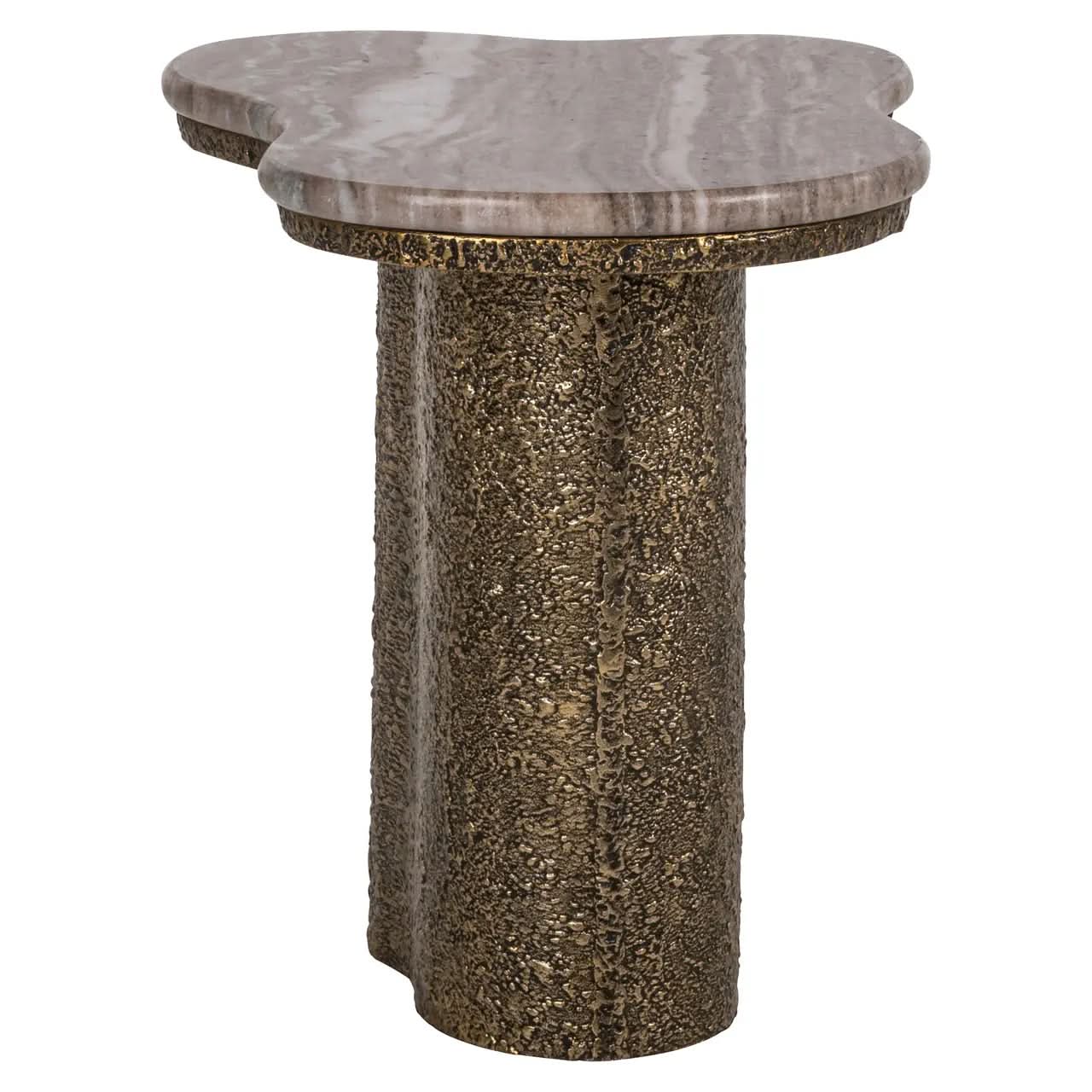 Richmond Interiors Abandos Brass Antique End Table   Nicholas John Interiors