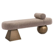 Richmond Interiors Alexander Jones Bench in Brown Tweed   Nicholas John Interiors