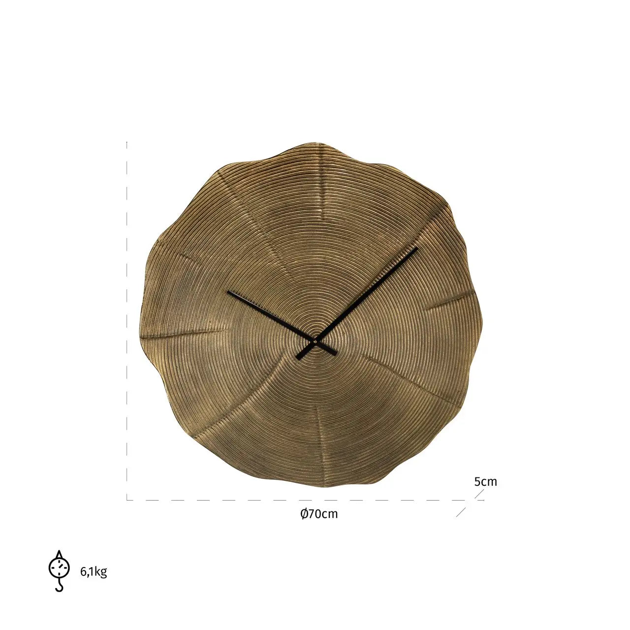 Richmond Interiors Alien Clock in Gold   Nicholas John Interiors