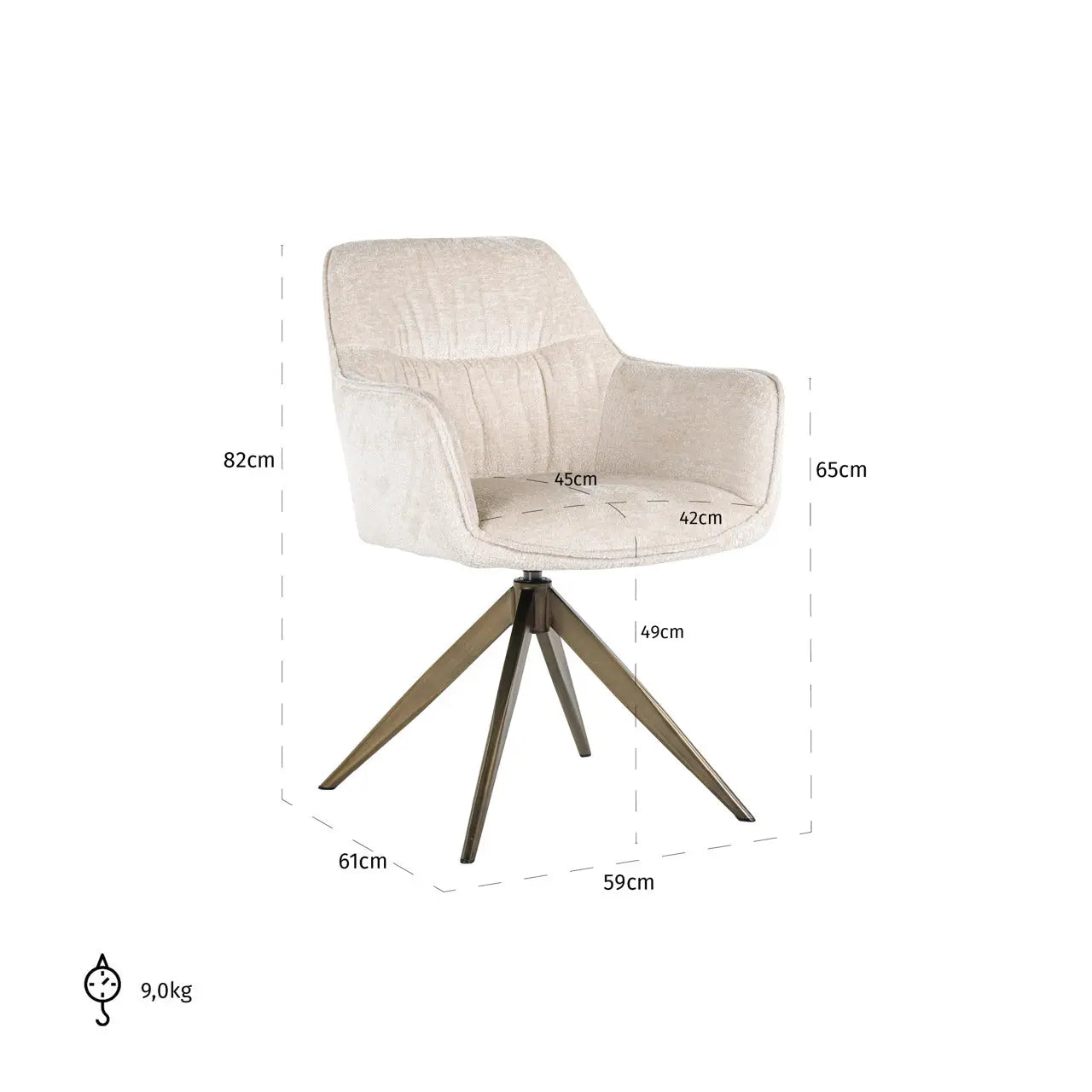 Richmond Interiors Aline Swivel Chair in White Chenille Velvet – Modern Accent Chair   Nicholas John Interiors