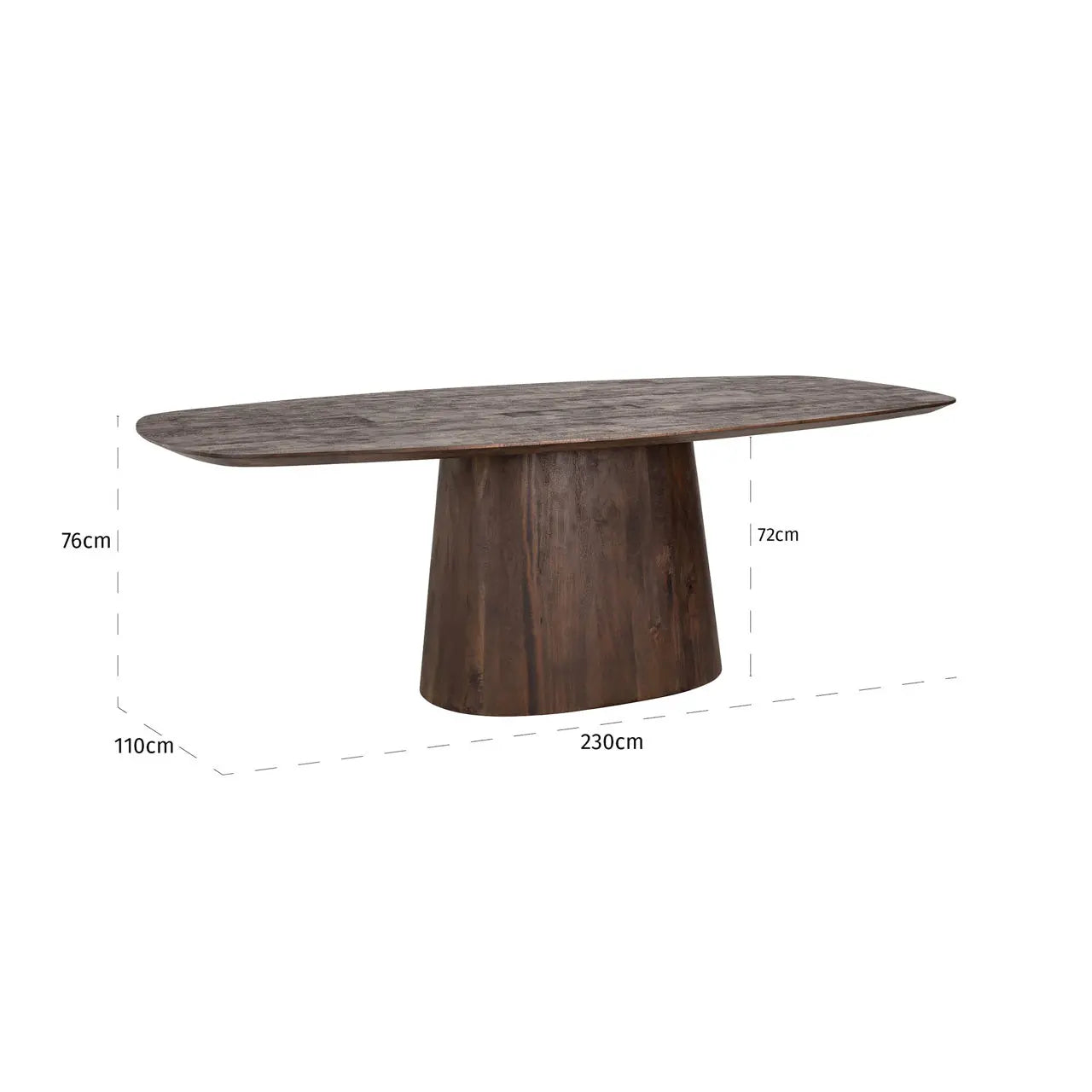 Richmond Interiors Alix 230cm Large Oval Mango Wood Dining Table   Nicholas John Interiors
