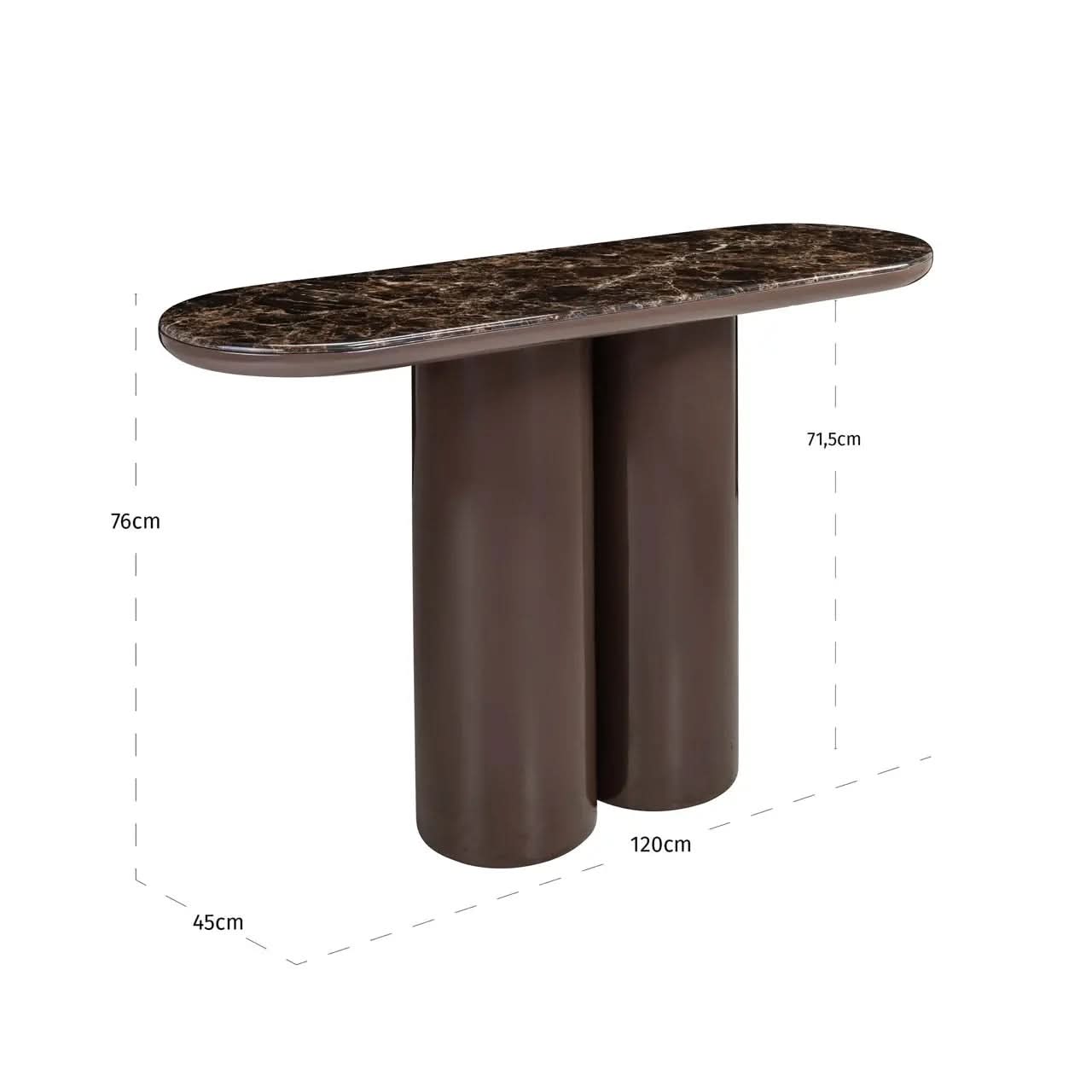 Richmond Interiors Almundi Console Table in Chocolate Brown   Nicholas John Interiors