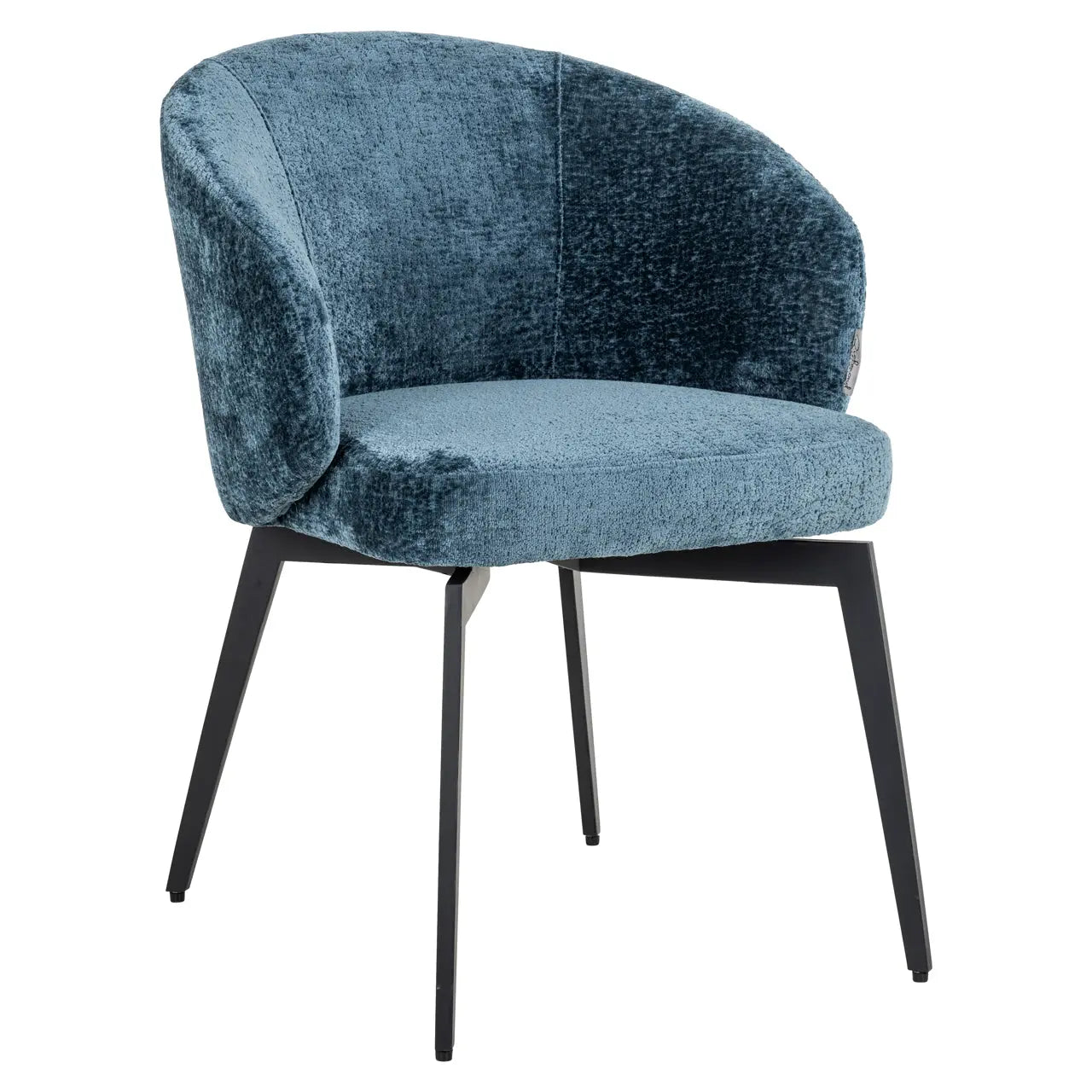 Richmond Interiors Amphara Dining Chair in Blue Chenille  Nicholas John Interiors
