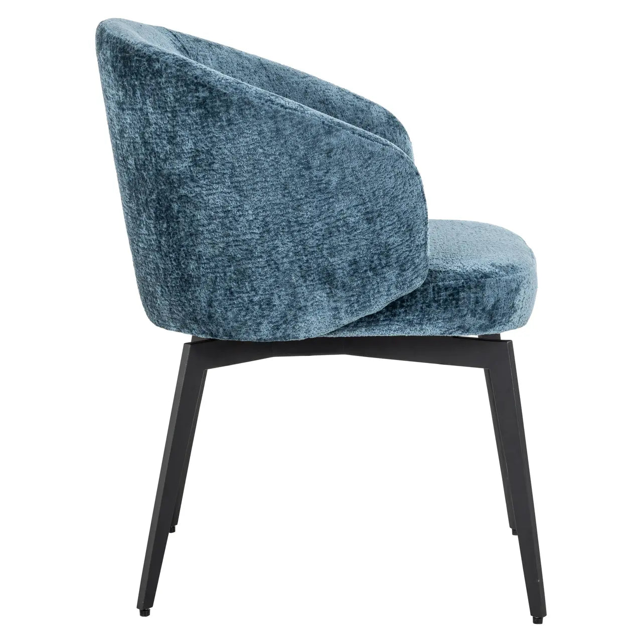 Richmond Interiors Amphara Dining Chair in Blue Chenille  Nicholas John Interiors