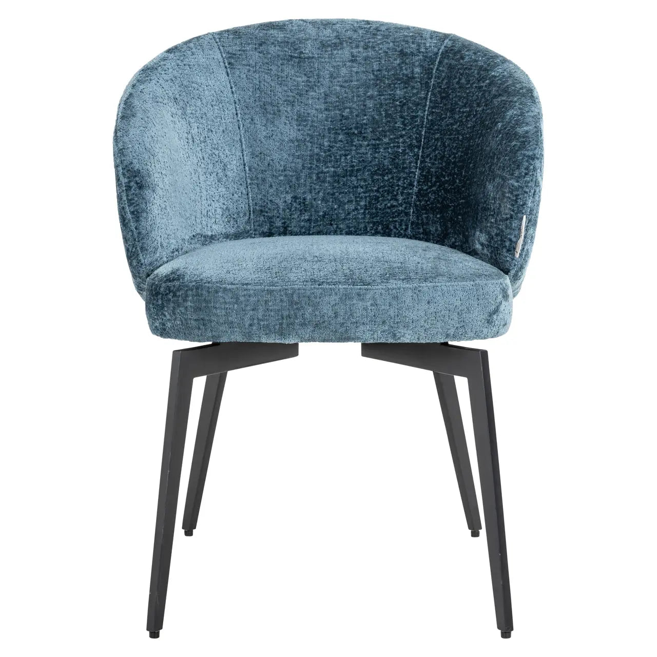 Richmond Interiors Amphara Dining Chair in Blue Chenille  Nicholas John Interiors