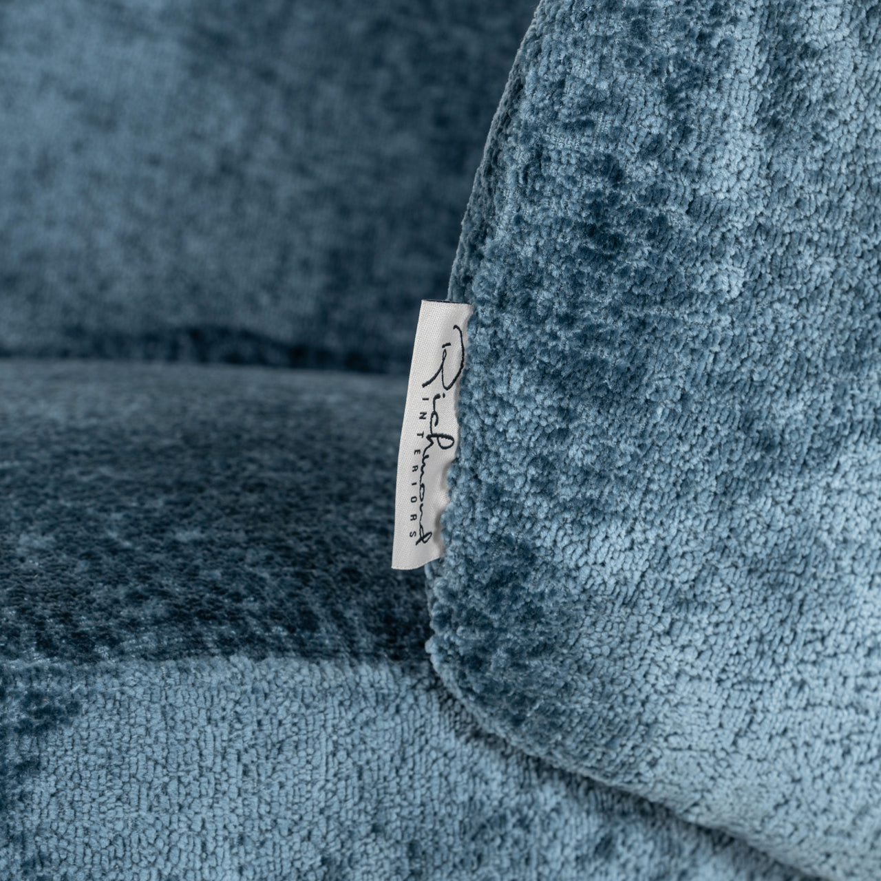Richmond Interiors Amphara Dining Chair in Blue Chenille - Nicholas John Interiors