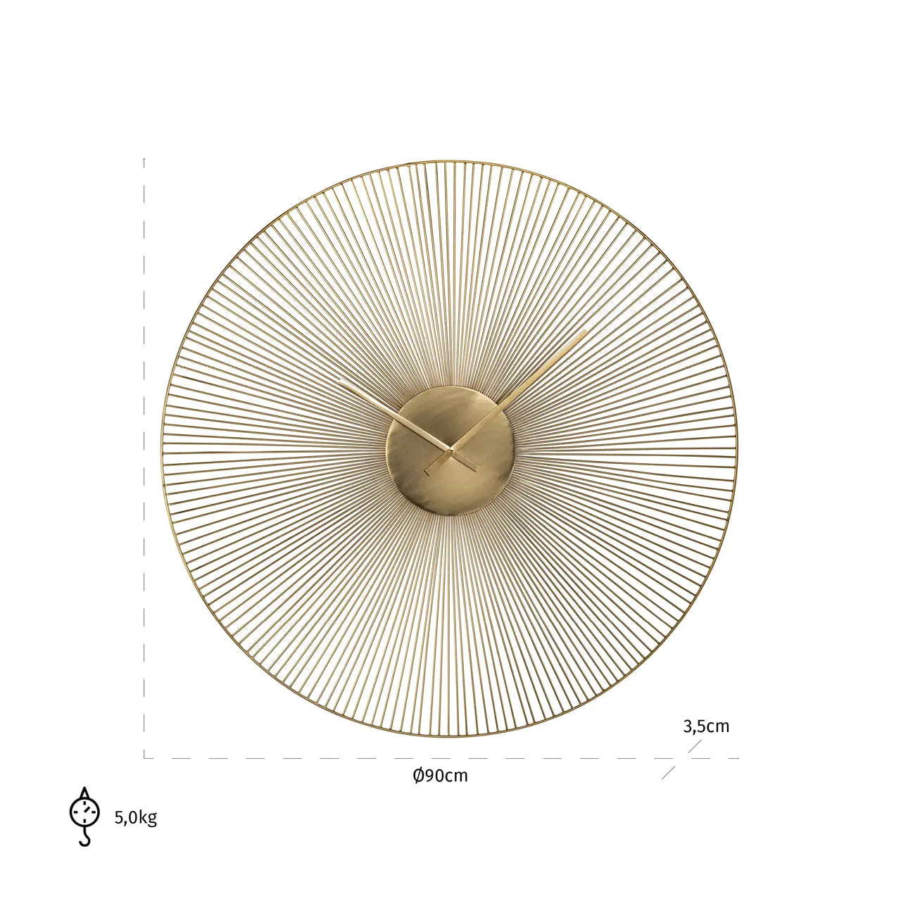 Richmond Interiors Audrey Clock in Gold  Nicholas John Interiors