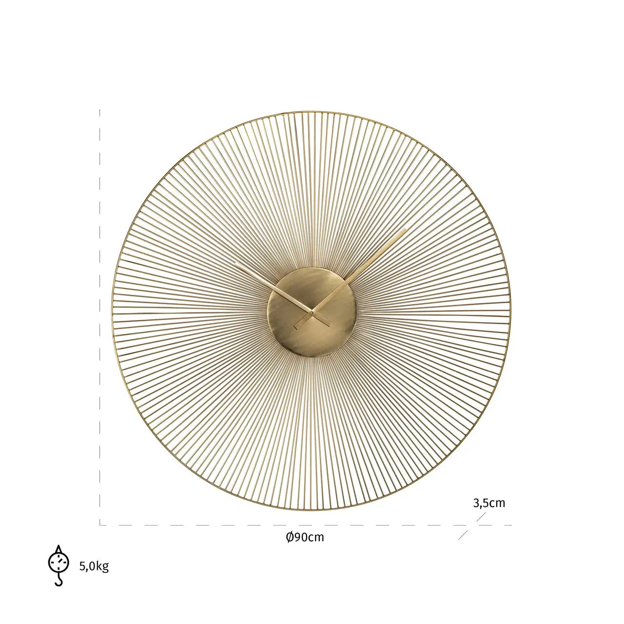 Richmond Interiors Audrey Clock in Gold   Nicholas John Interiors