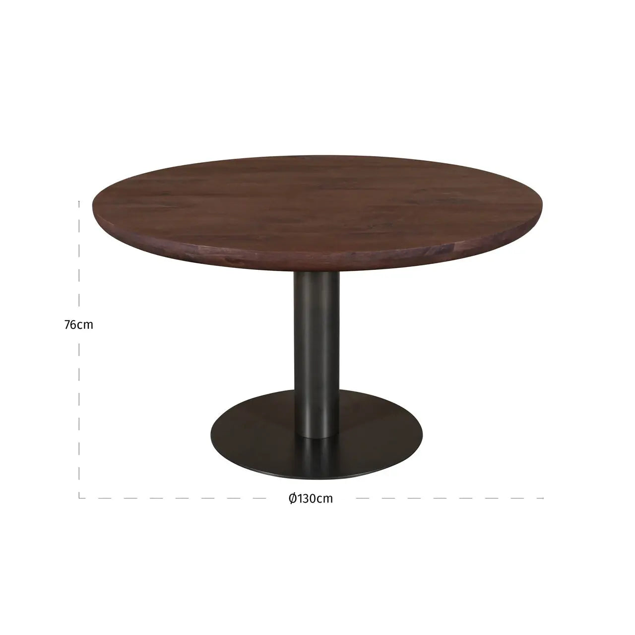 Richmond Interiors Baldwin Spicebrown 130cm Dining Table   Nicholas John Interiors