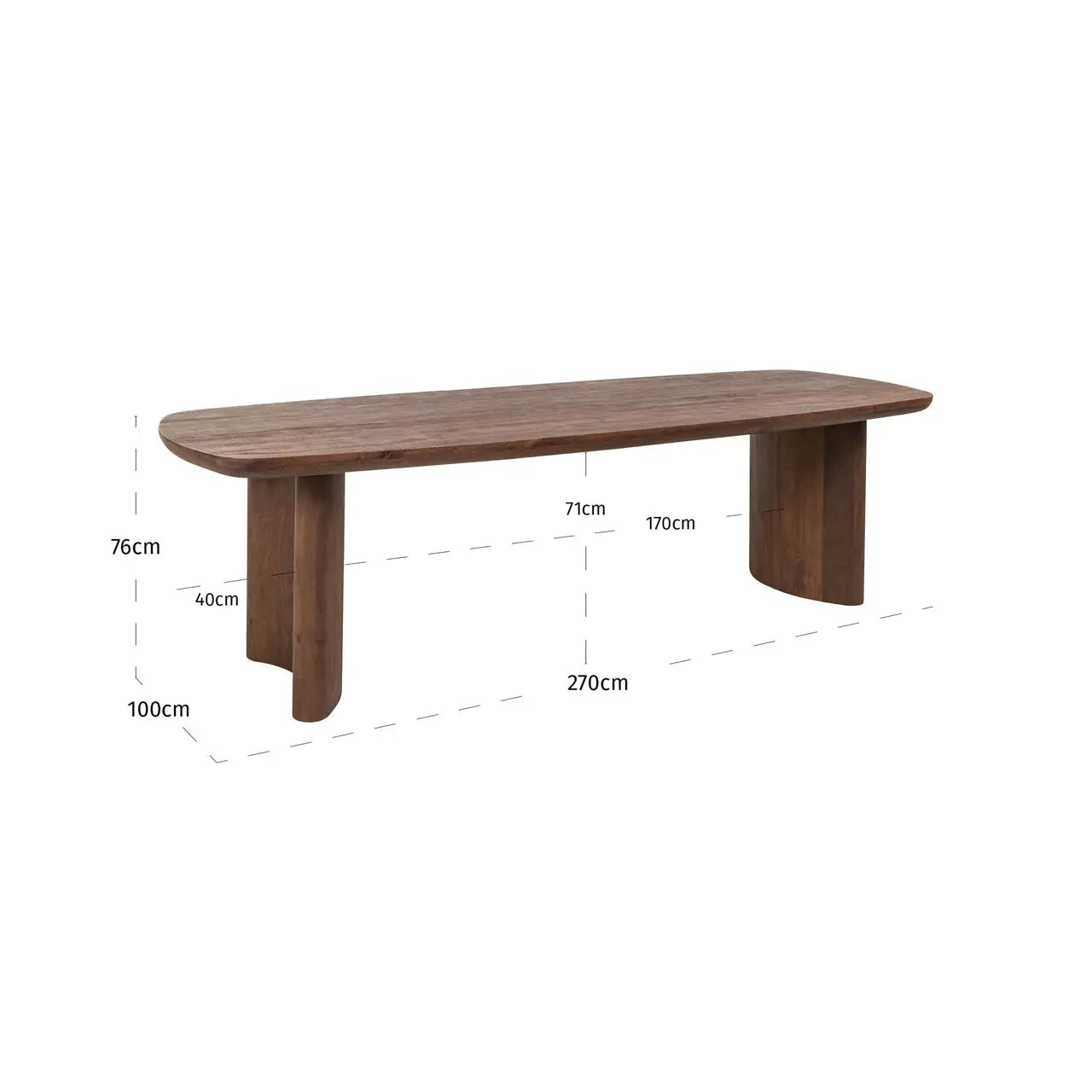 Richmond Interiors Baldwin Spicebrown 270cm Dining Table   Nicholas John Interiors