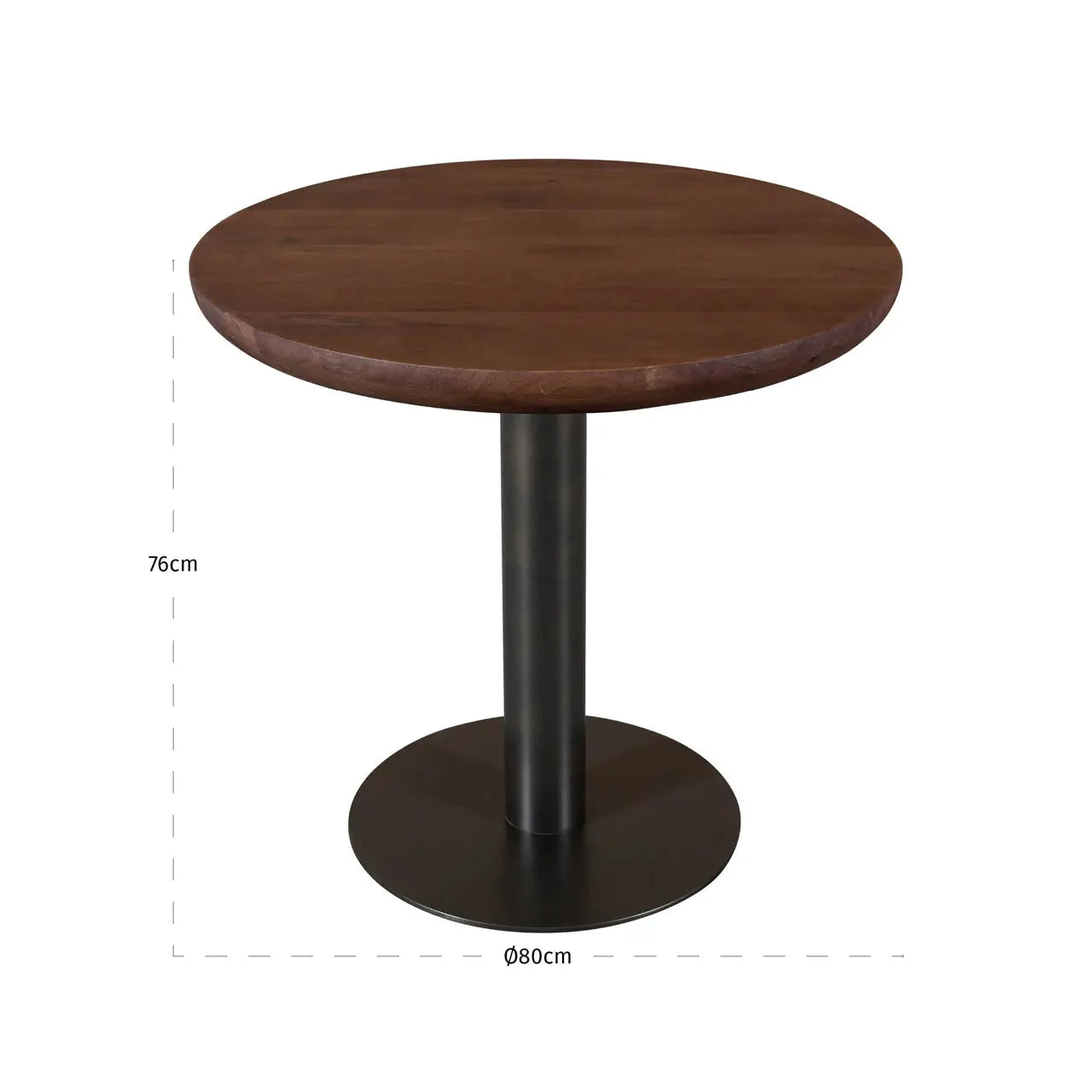 Richmond Interiors Baldwin Spicebrown 80cm Bistro Table   Nicholas John Interiors