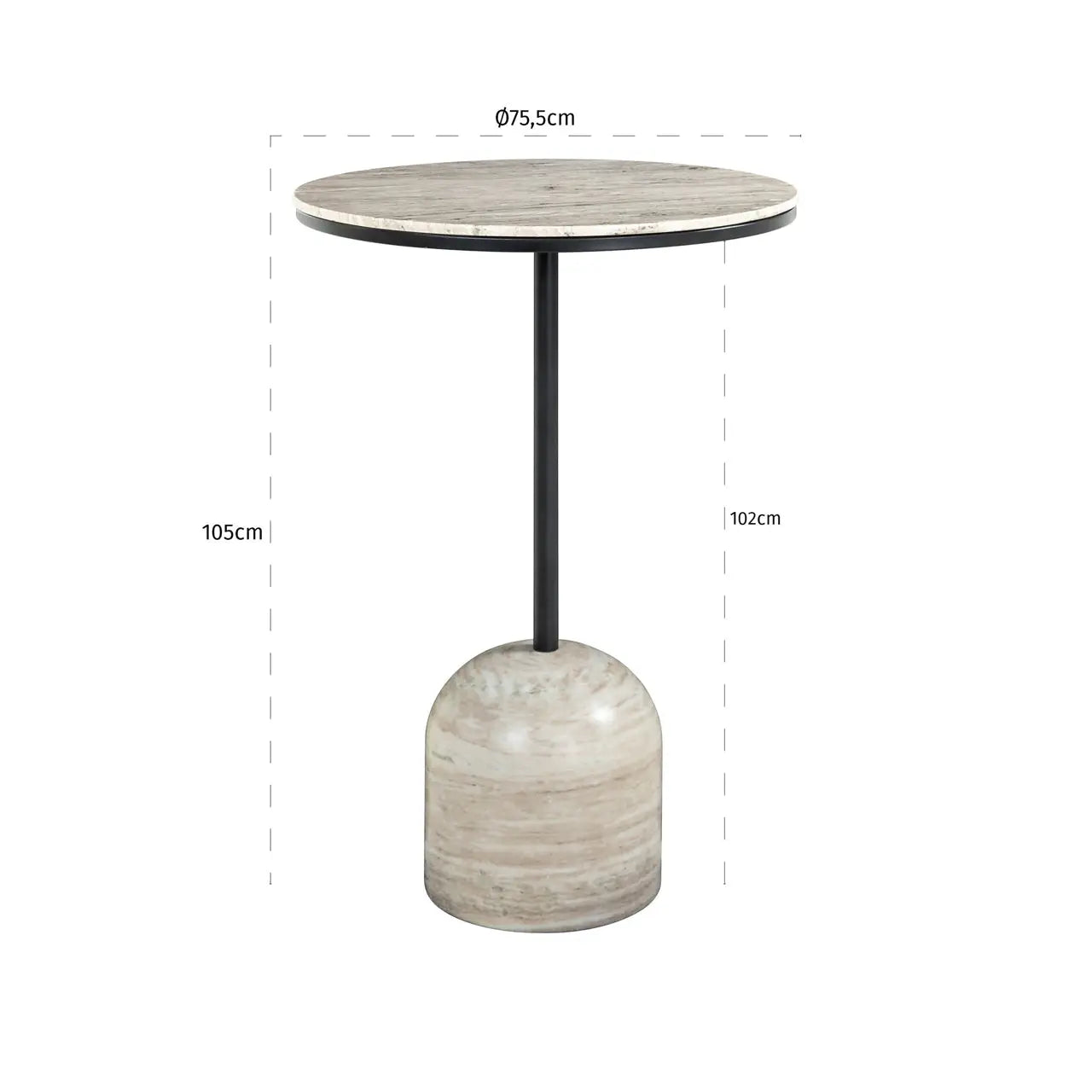Richmond Interiors Duncan 75cm Bar Table in Sand