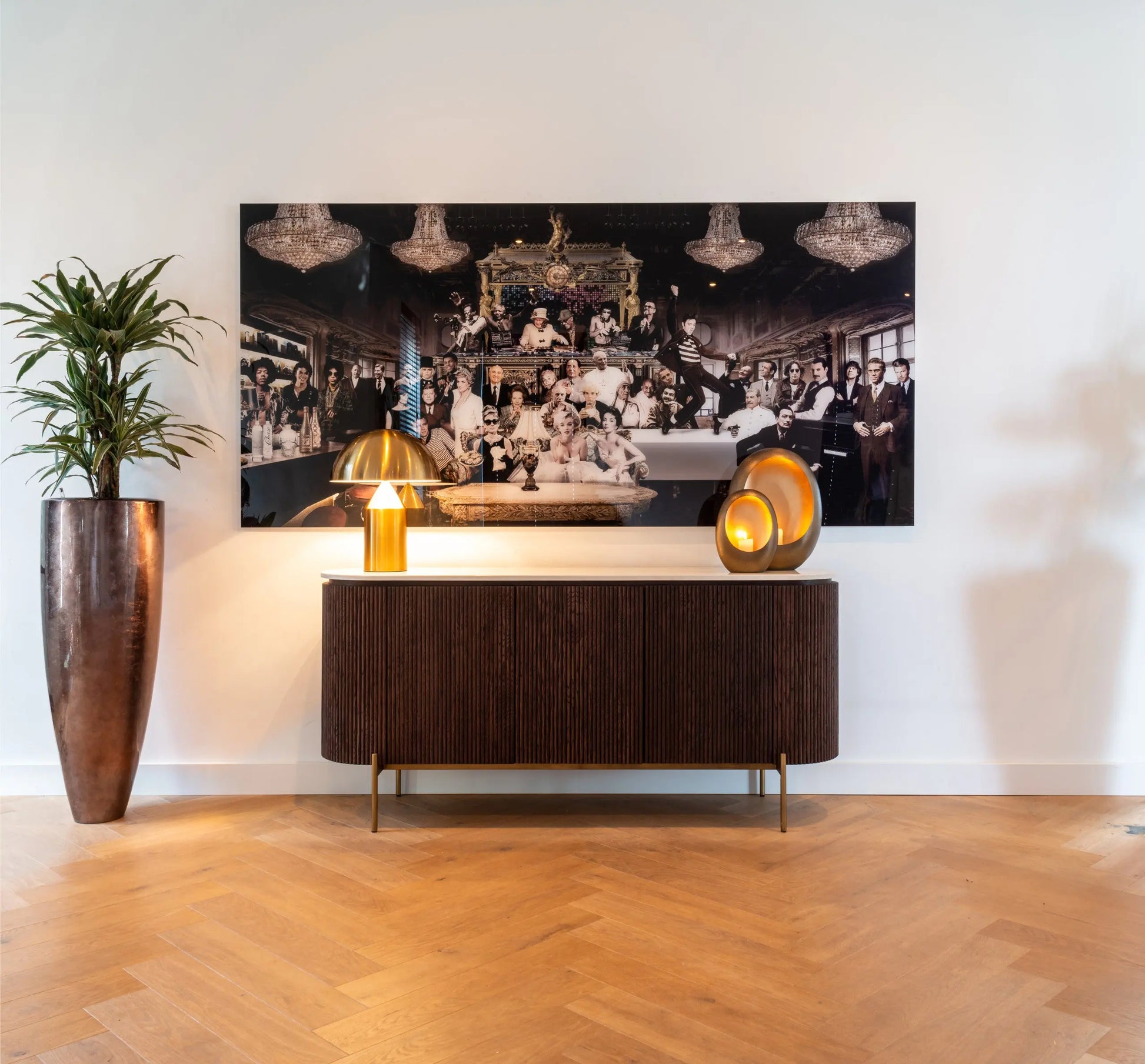 Richmond Interiors Barkley Sideboard in Brushed Gold   Nicholas John Interiors