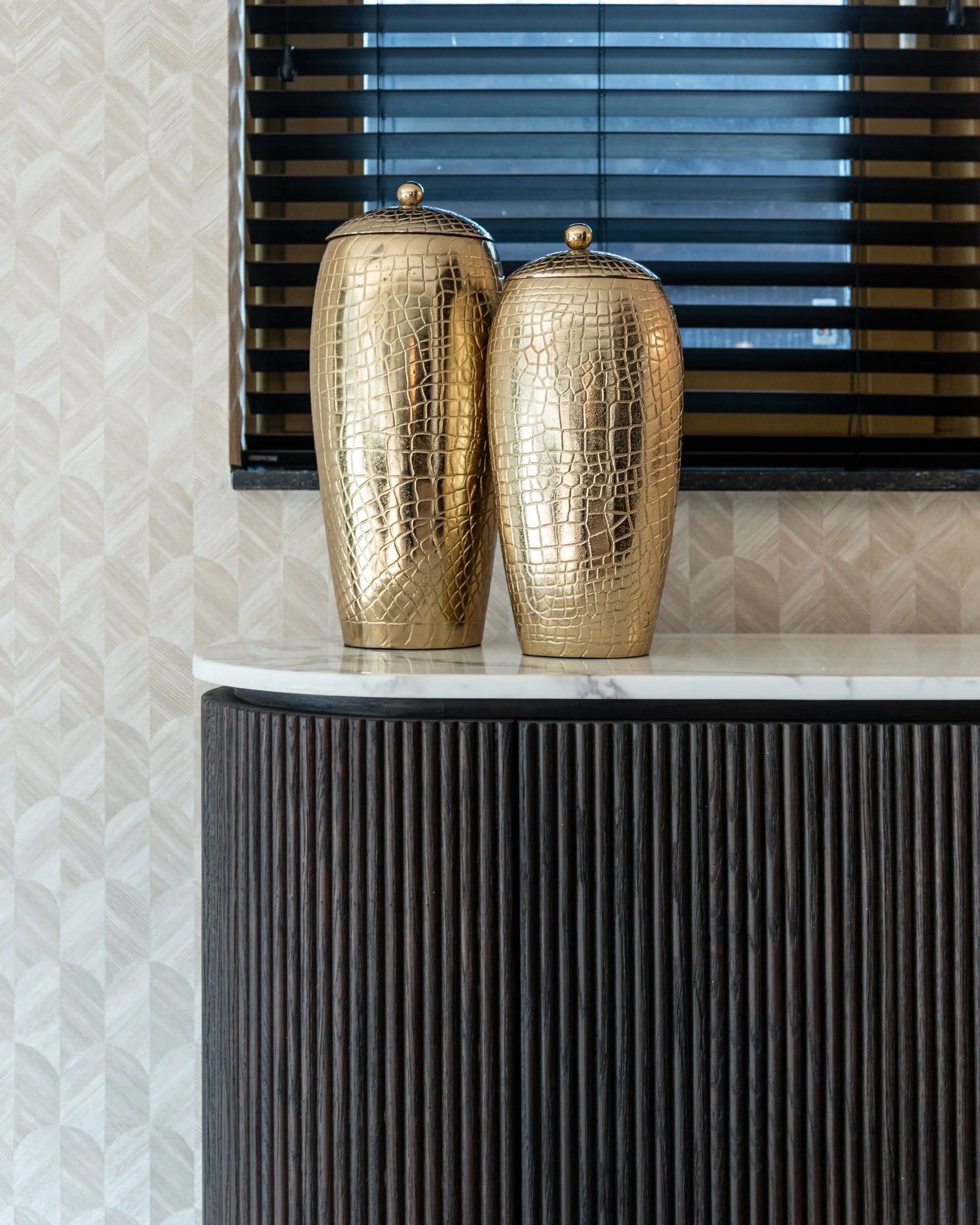 Richmond Interiors Barkley Sideboard in Brushed Gold   Nicholas John Interiors