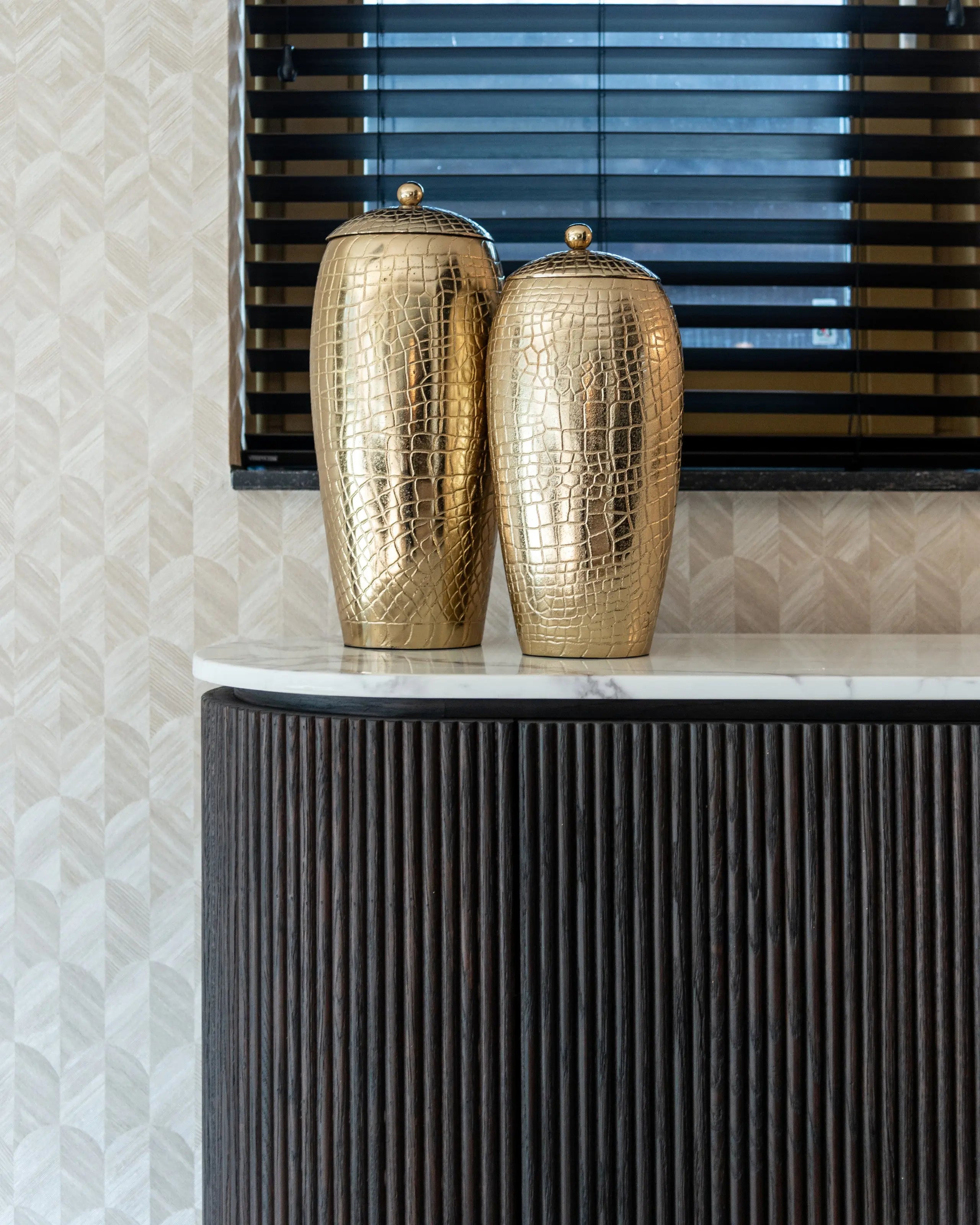 Richmond Interiors Barkley Sideboard in Brushed Gold   Nicholas John Interiors