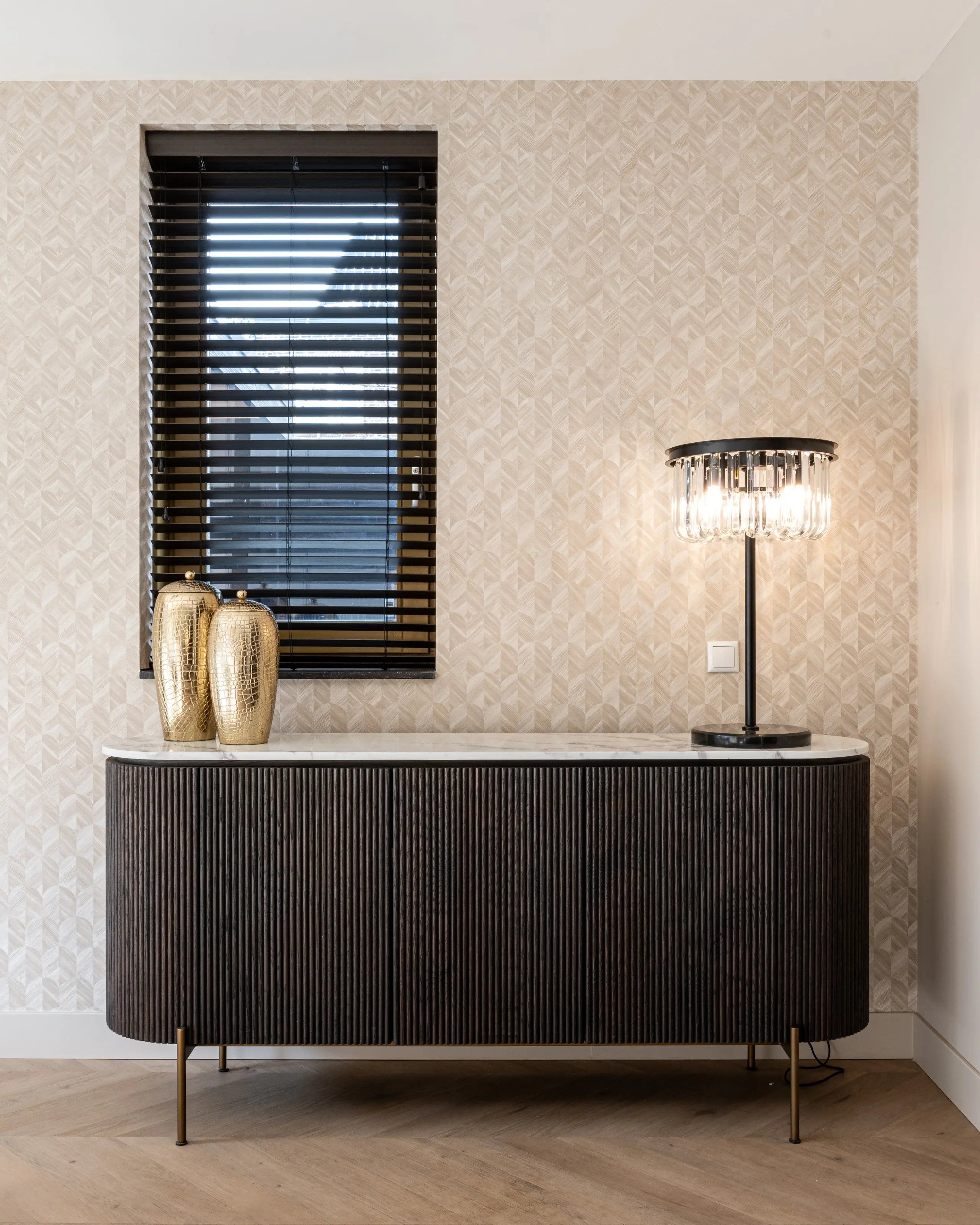 Richmond Interiors Barkley Sideboard in Brushed Gold   Nicholas John Interiors