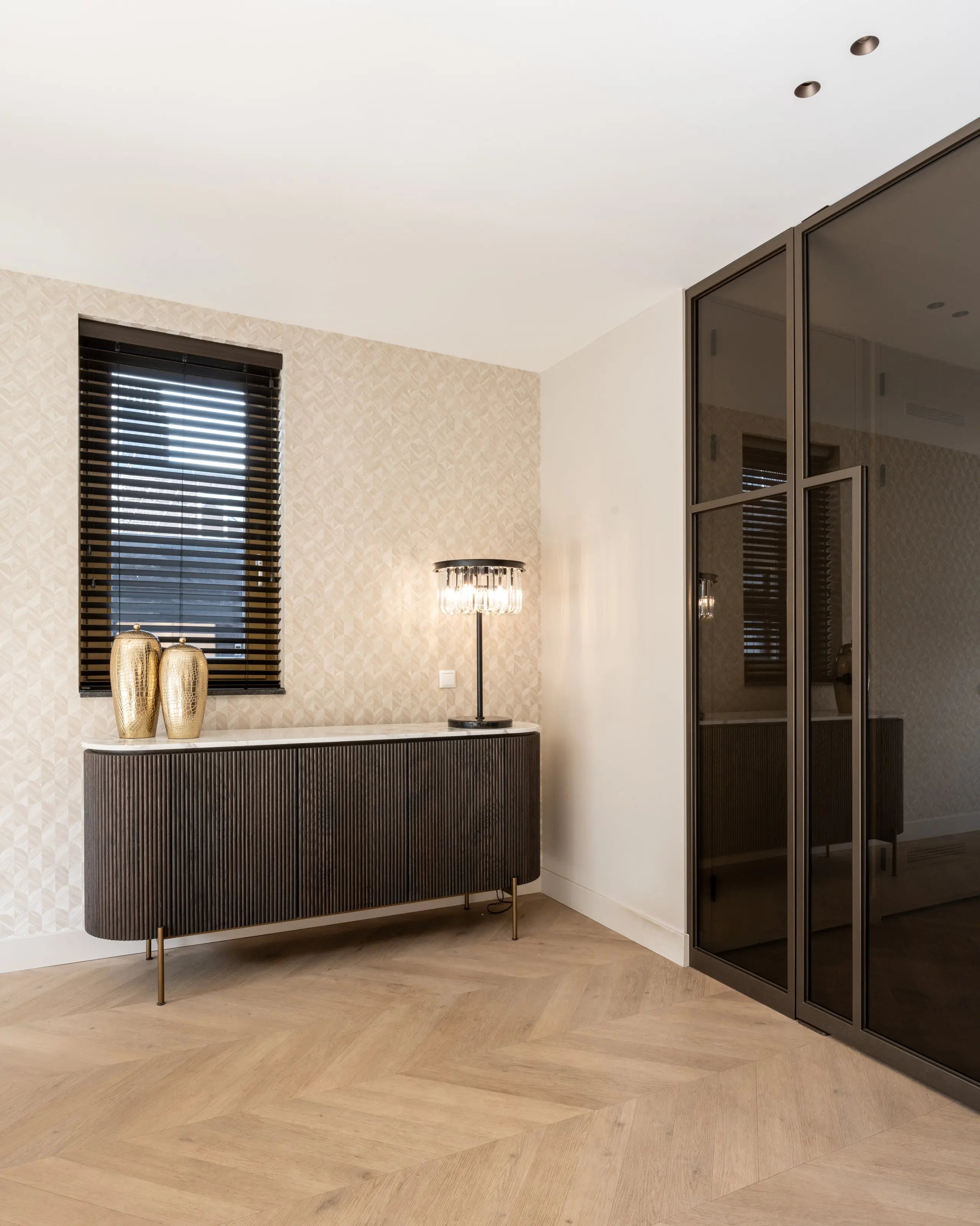 Richmond Interiors Barkley Sideboard in Brushed Gold   Nicholas John Interiors