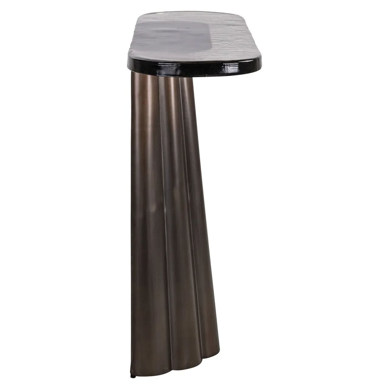 Richmond Interiors Barwick Brass Antique Console Table   Nicholas John Interiors