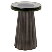 Richmond Interiors Barwick Brass Antique End Table   Nicholas John Interiors