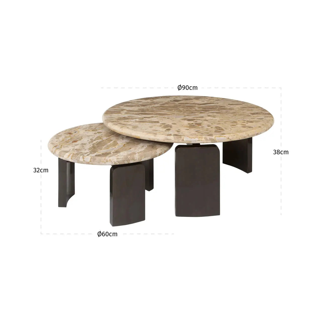 Richmond Interiors Bayonne Bronze Coffee Table (Set of 2)
