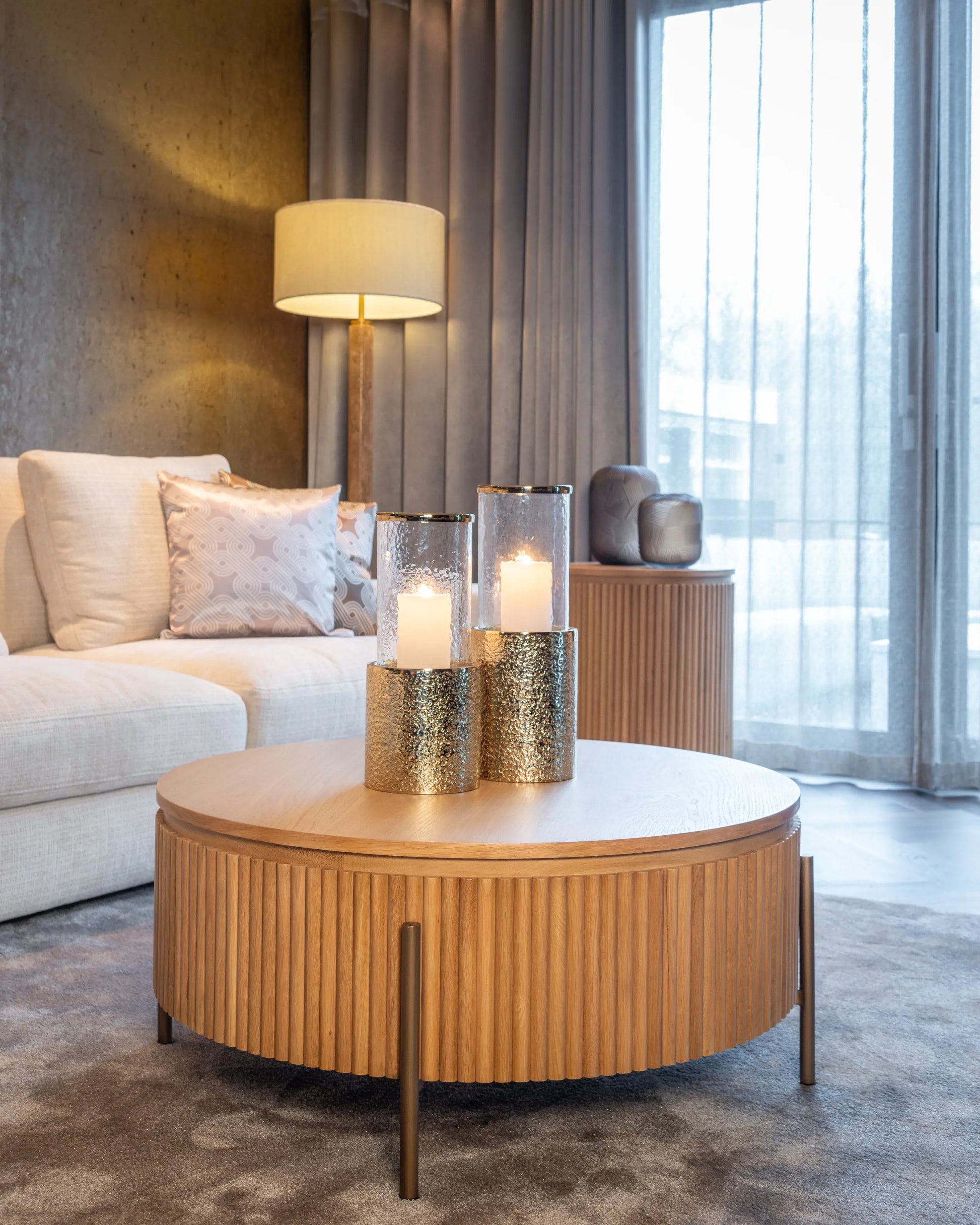 Richmond Interiors Belfort Coffee Table in Natural Oak 85cm   Nicholas John Interiors