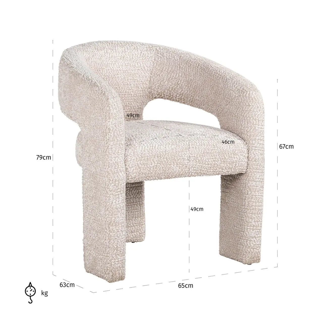 Richmond Interiors Belle Chair in Lovely Cream – Modern Sculptural Accent Chair   Nicholas John Interiors