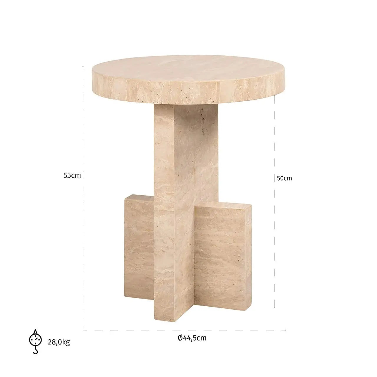 Richmond Interiors Biltmore End Table in Beige Travertine   Nicholas John Interiors