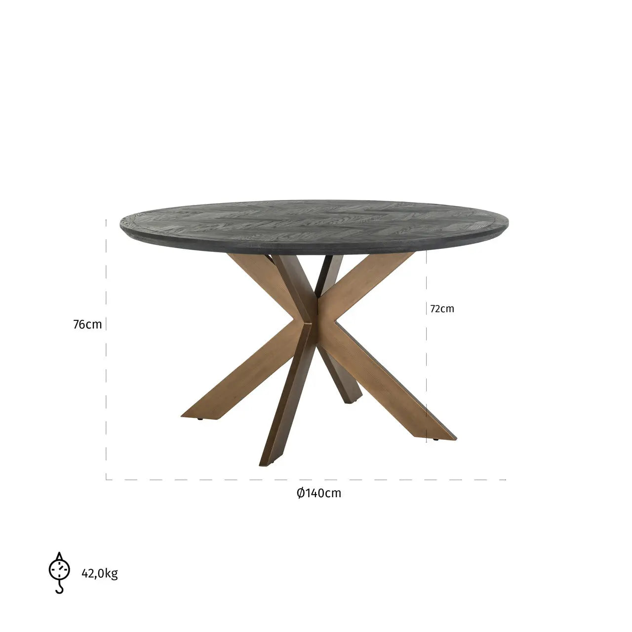 Richmond Interiors Blackbone Brass Round Dining Table   Nicholas John Interiors