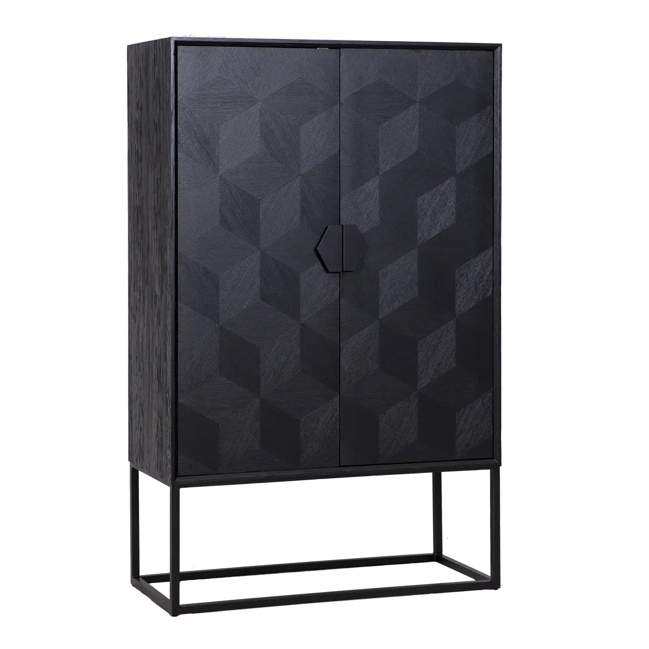 Richmond Interiors Blax 2-Door Black Oak Veneer Cabinet  Nicholas John Interiors
