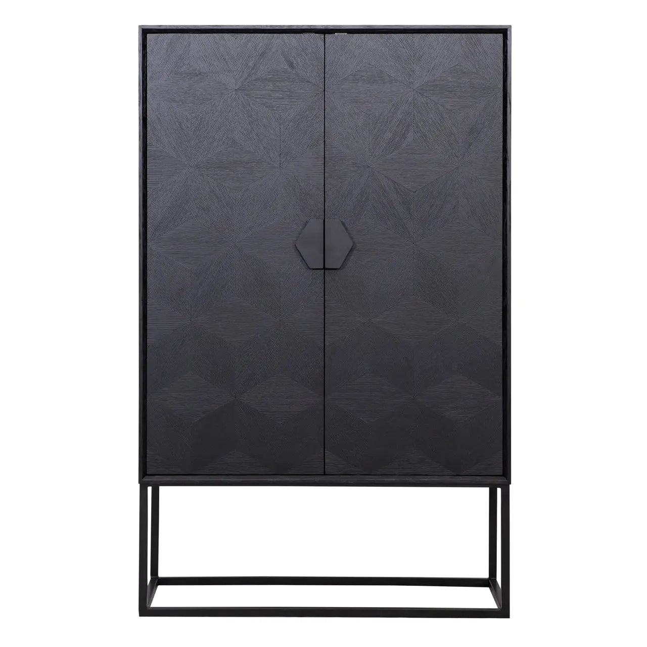 Richmond Interiors Blax 2-Door Black Oak Veneer Cabinet  Nicholas John Interiors