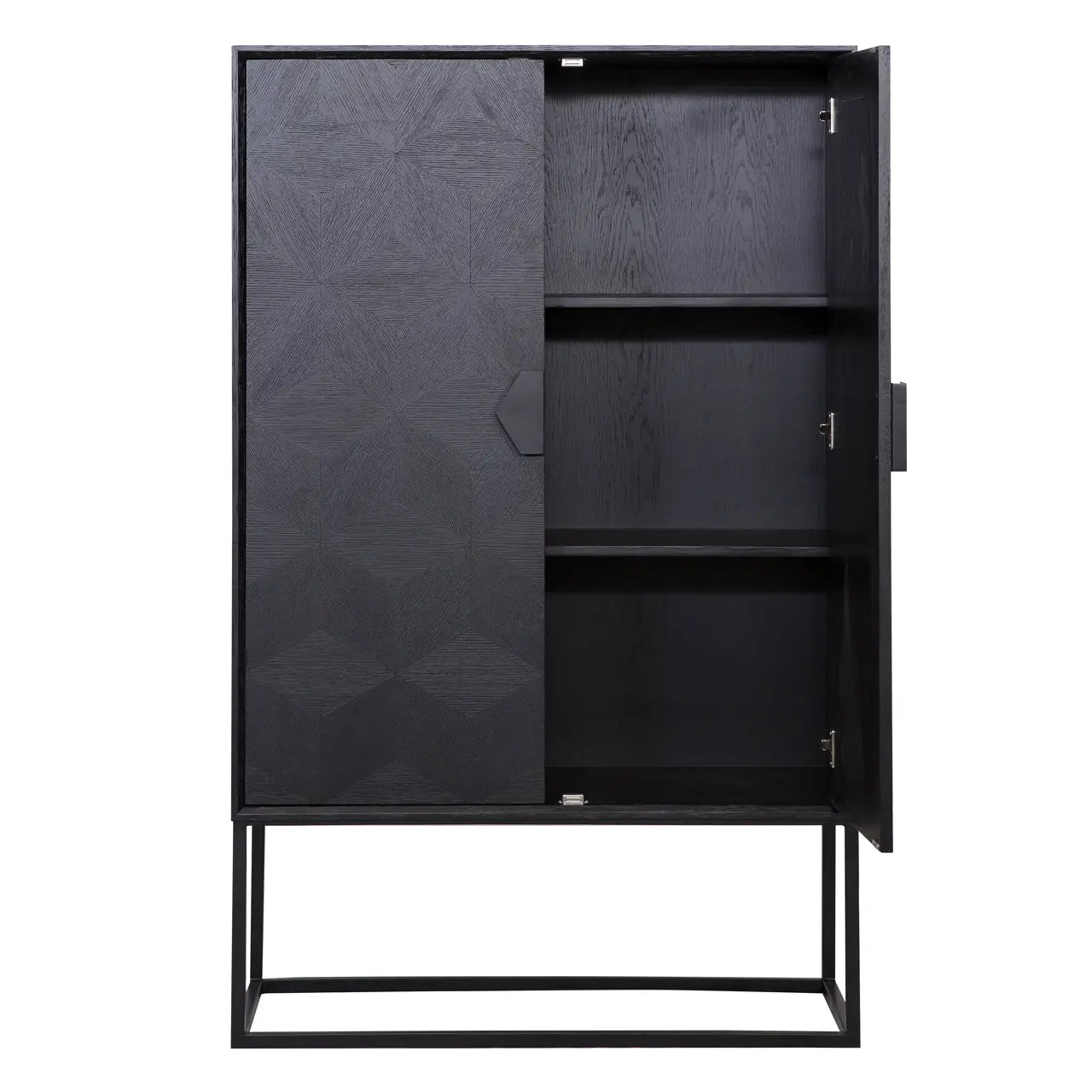 Richmond Interiors Blax 2-Door Black Oak Veneer Cabinet  Nicholas John Interiors