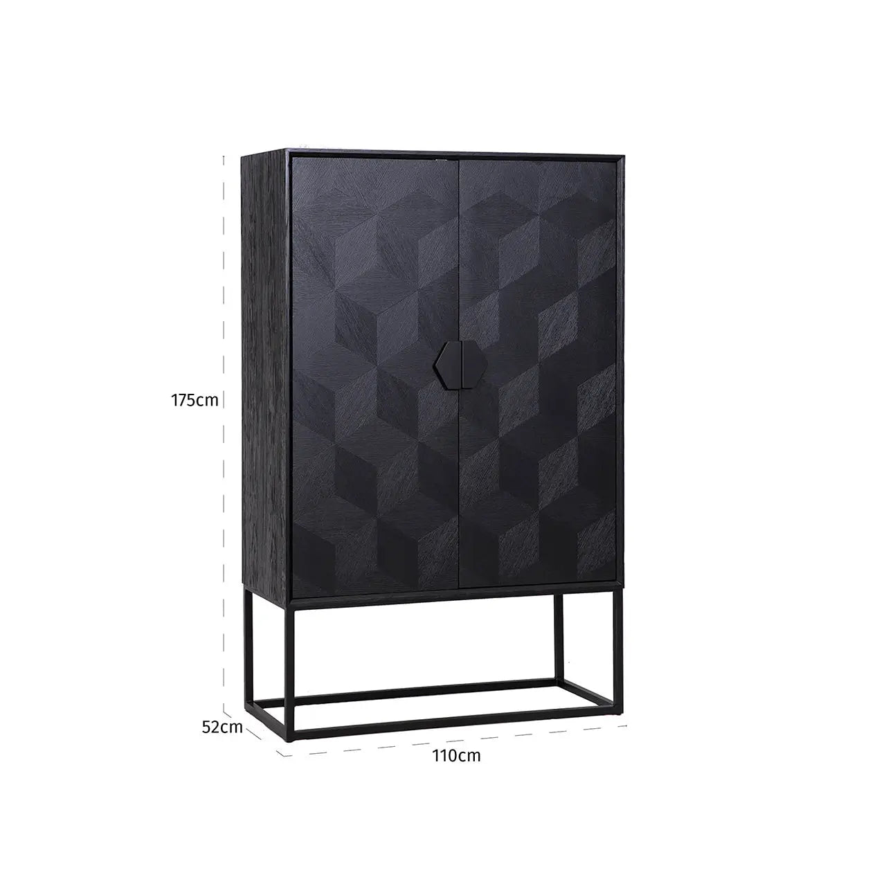 Richmond Interiors Blax 2-Door Black Oak Veneer Cabinet  Nicholas John Interiors