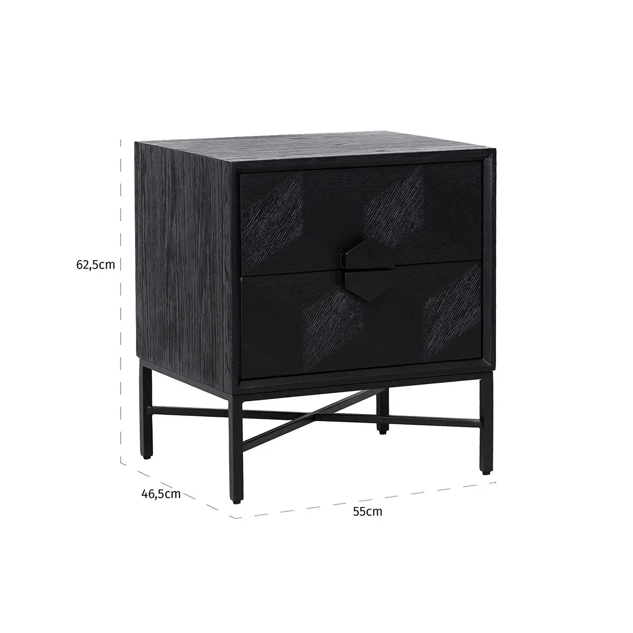 Richmond Interiors Blax 2 Drawer Chest of Drawers  Nicholas John Interiors