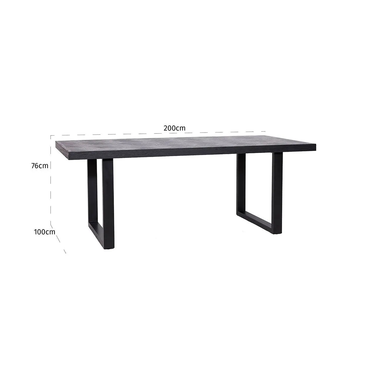 Richmond Interiors Blax 200cm Rectangular Black Oak Dining Table   Nicholas John Interiors