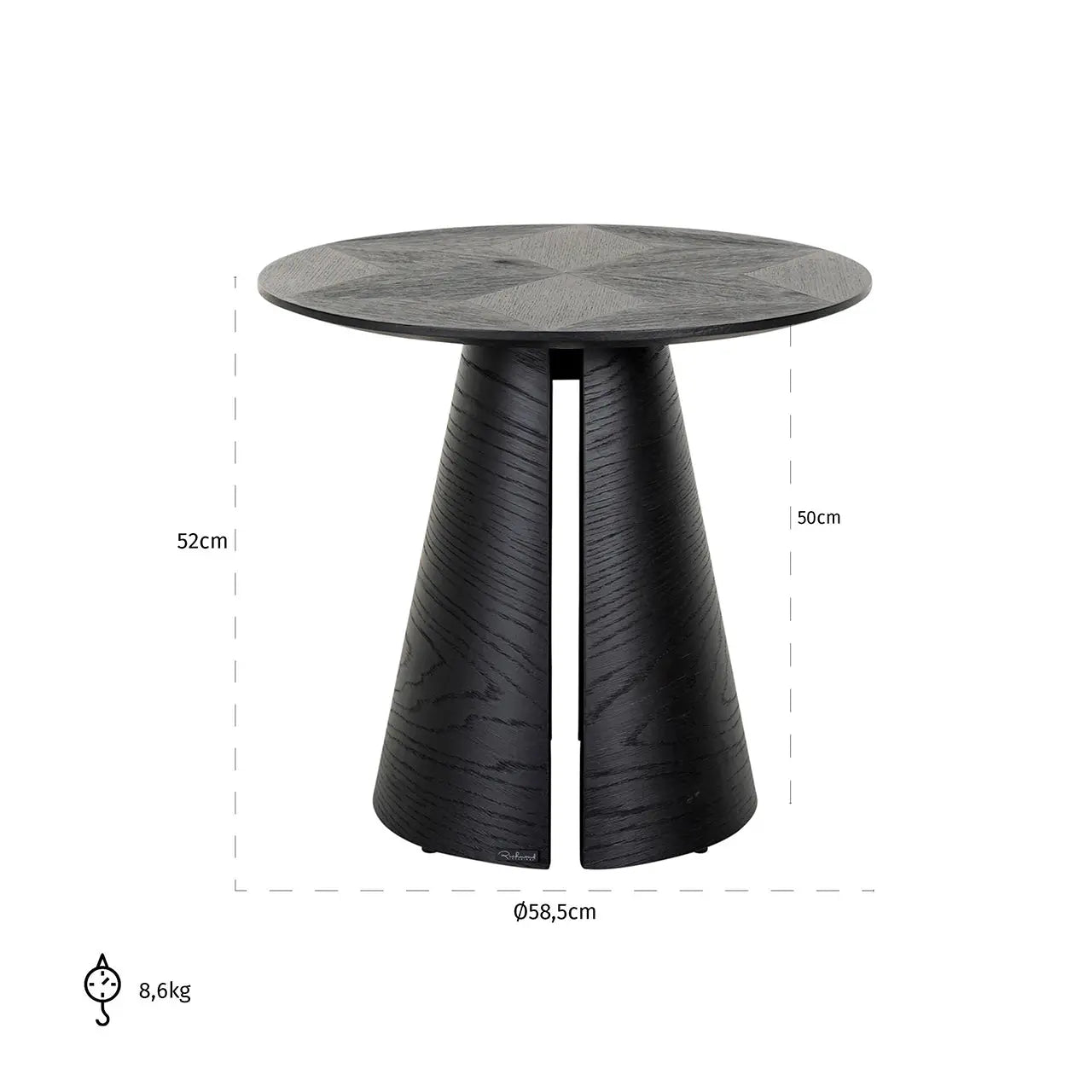 Richmond Interiors Blax Black Oak Veneer Side Table – Modern Accent Furniture  Nicholas John Interiors