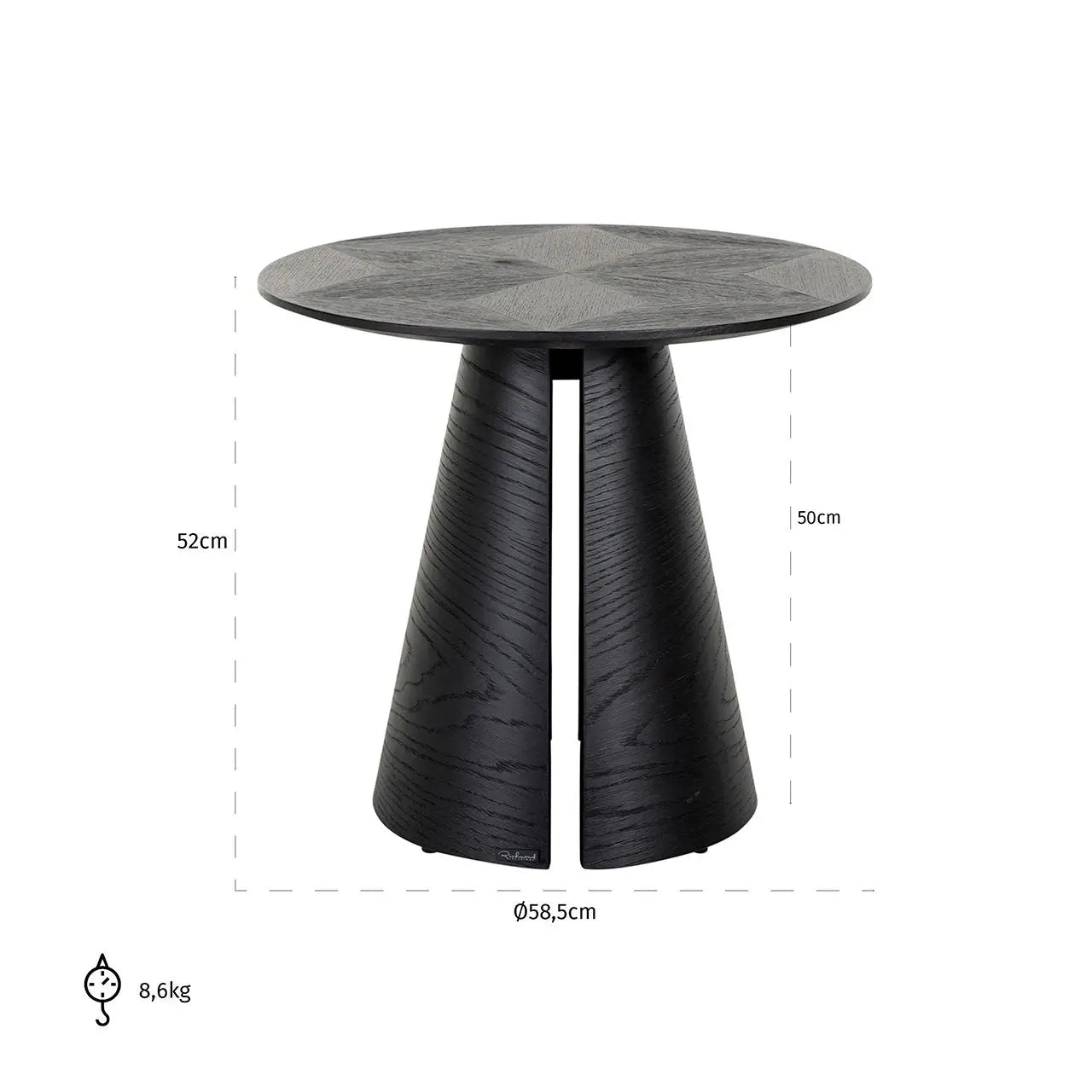 Richmond Interiors Blax Black Oak Veneer Side Table – Modern Accent Furniture   Nicholas John Interiors
