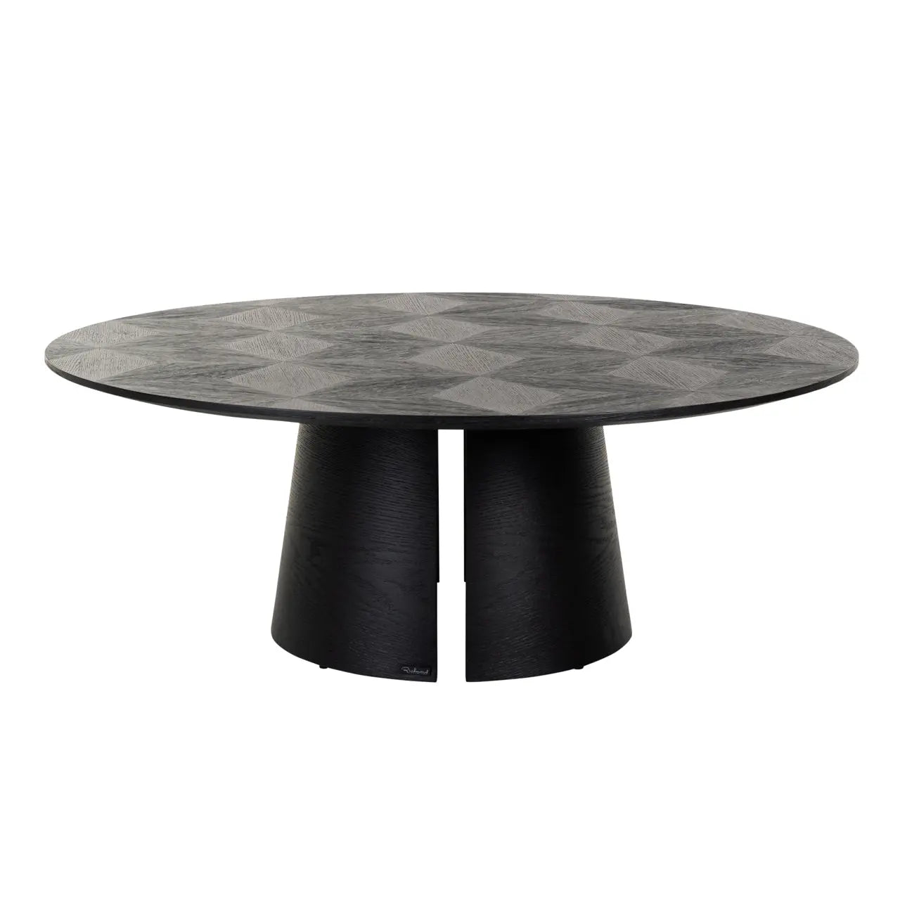 Richmond Interiors Blax Round Black Oak Veneer Coffee Table – 110 cm  Nicholas John Interiors