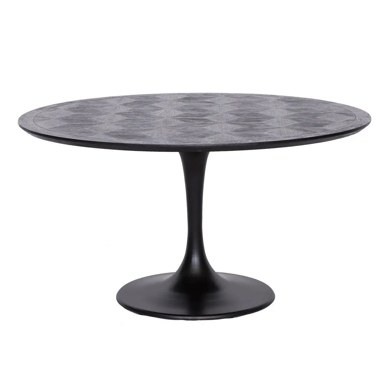 Richmond Interiors Blax Round Black Oak Veneer Dining Table – 140cm  Nicholas John Interiors