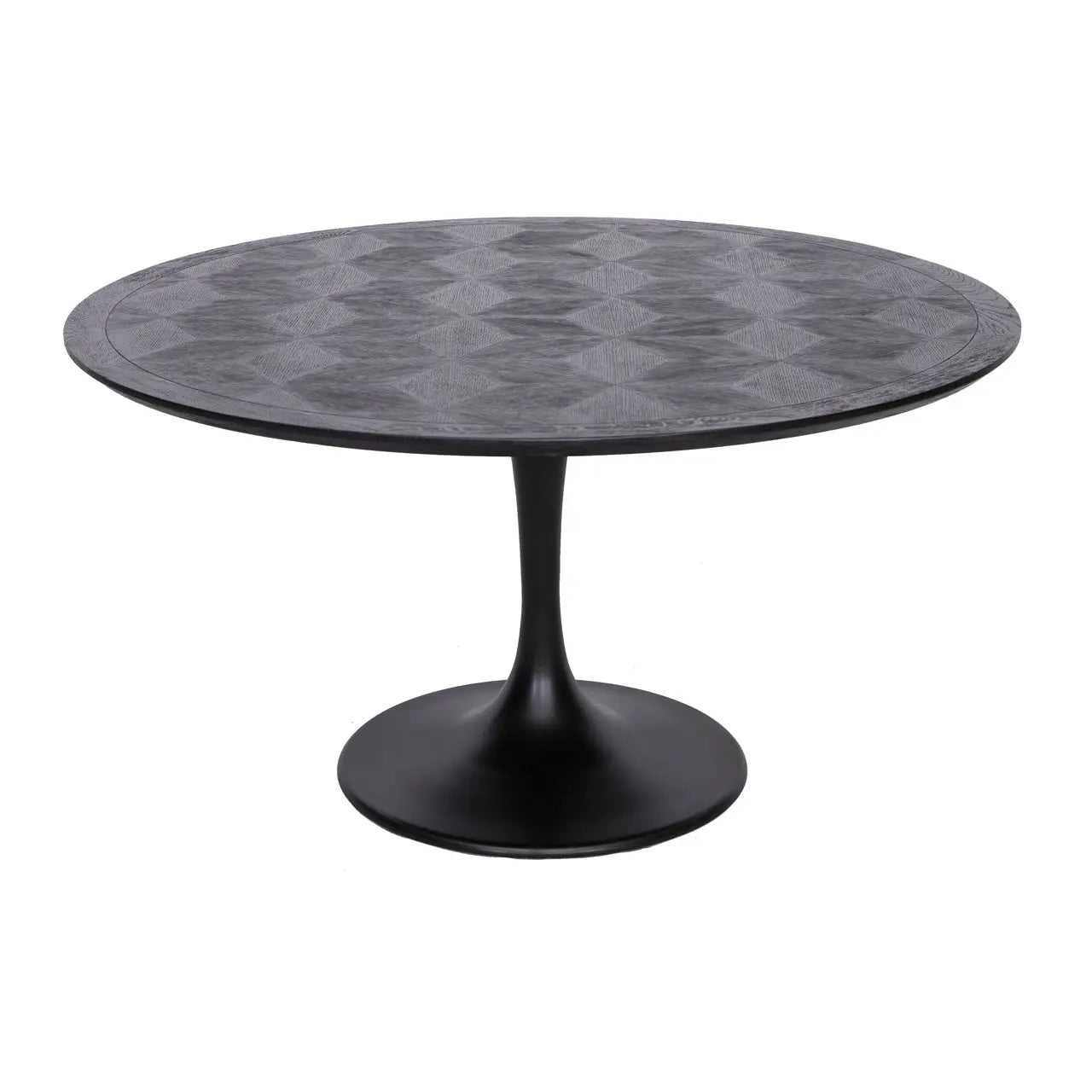 Richmond Interiors Blax Round Black Oak Veneer Dining Table – 140cm  Nicholas John Interiors