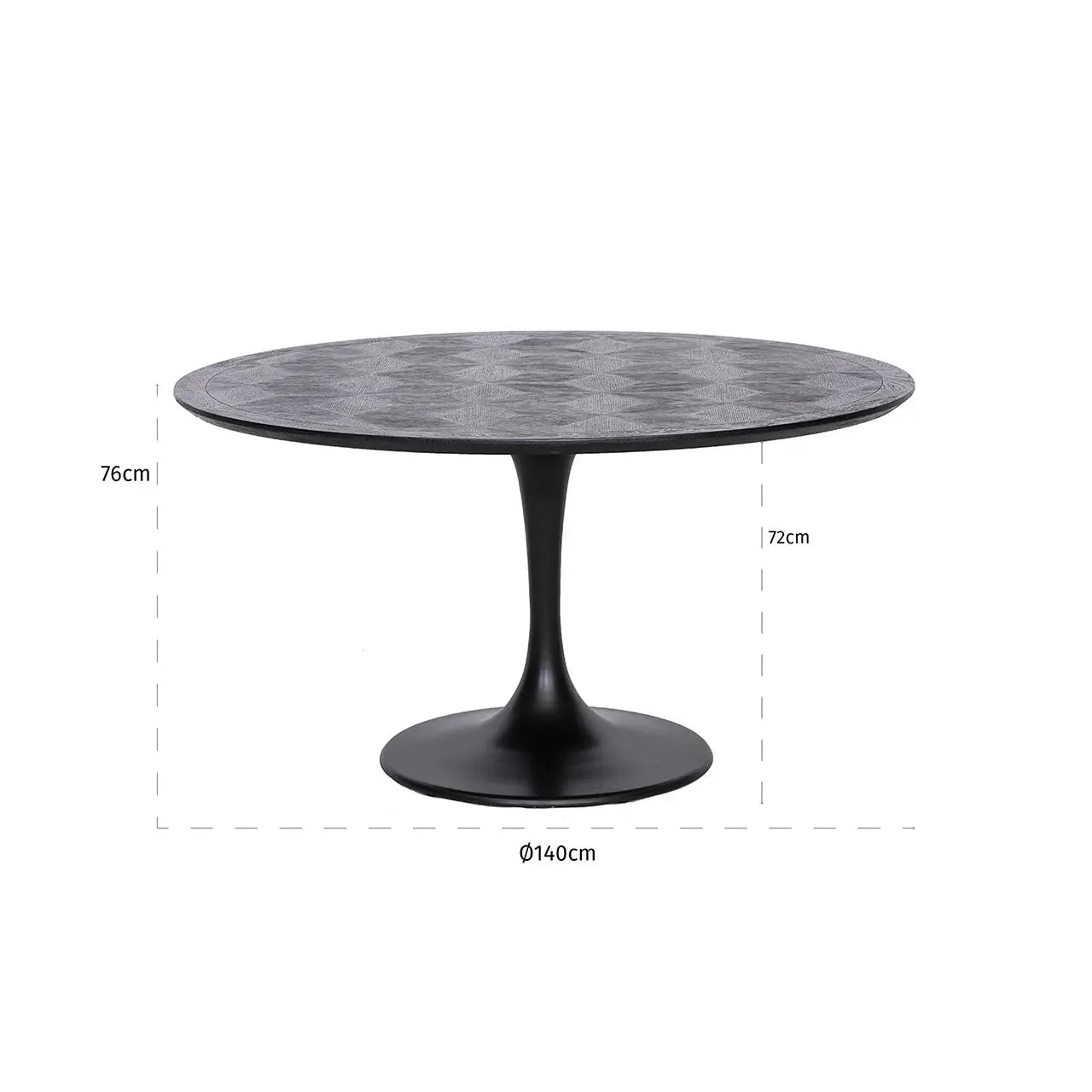 Richmond Interiors Blax Round Black Oak Veneer Dining Table – 140cm  Nicholas John Interiors