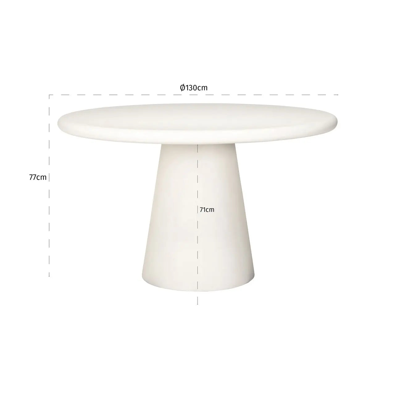 Richmond Interiors Bloomstone 130cm Dining Table in White   Nicholas John Interiors