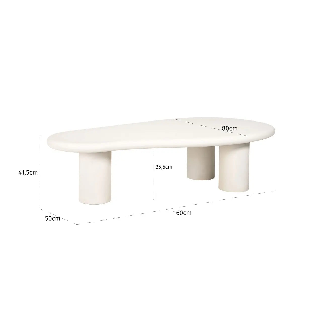 Richmond Interiors Bloomstone 160x80cm Coffee Table in White   Nicholas John Interiors