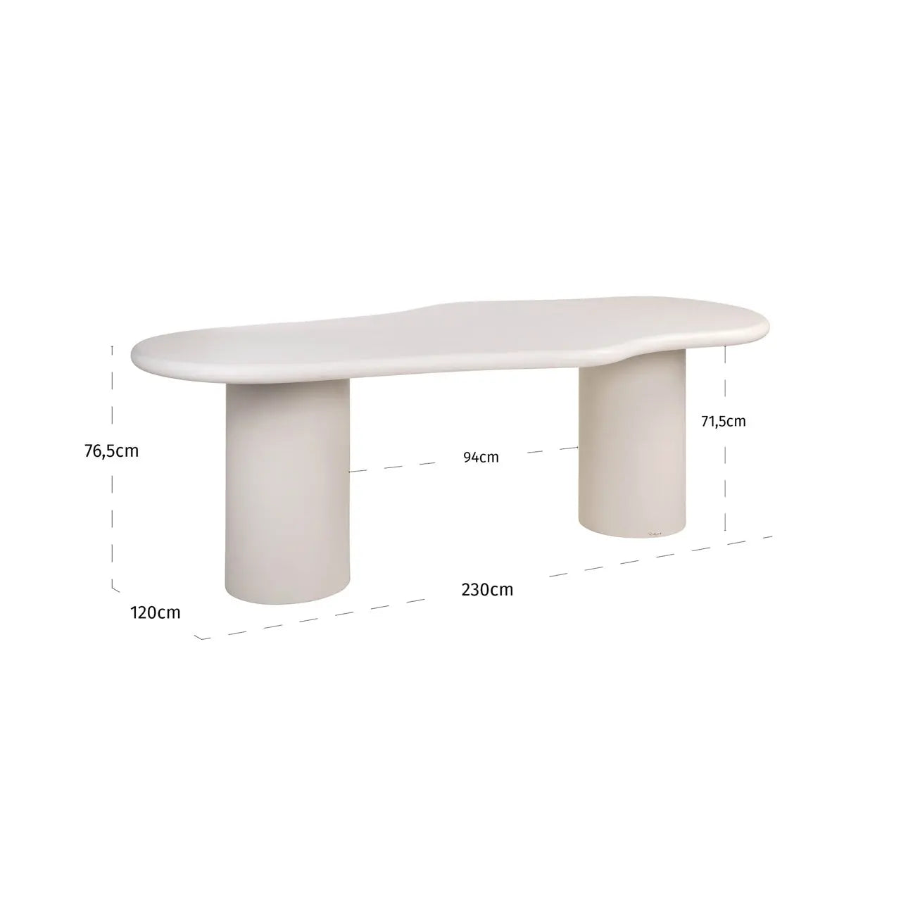 Richmond Interiors Bloomstone White 230cm Dining Table   Nicholas John Interiors