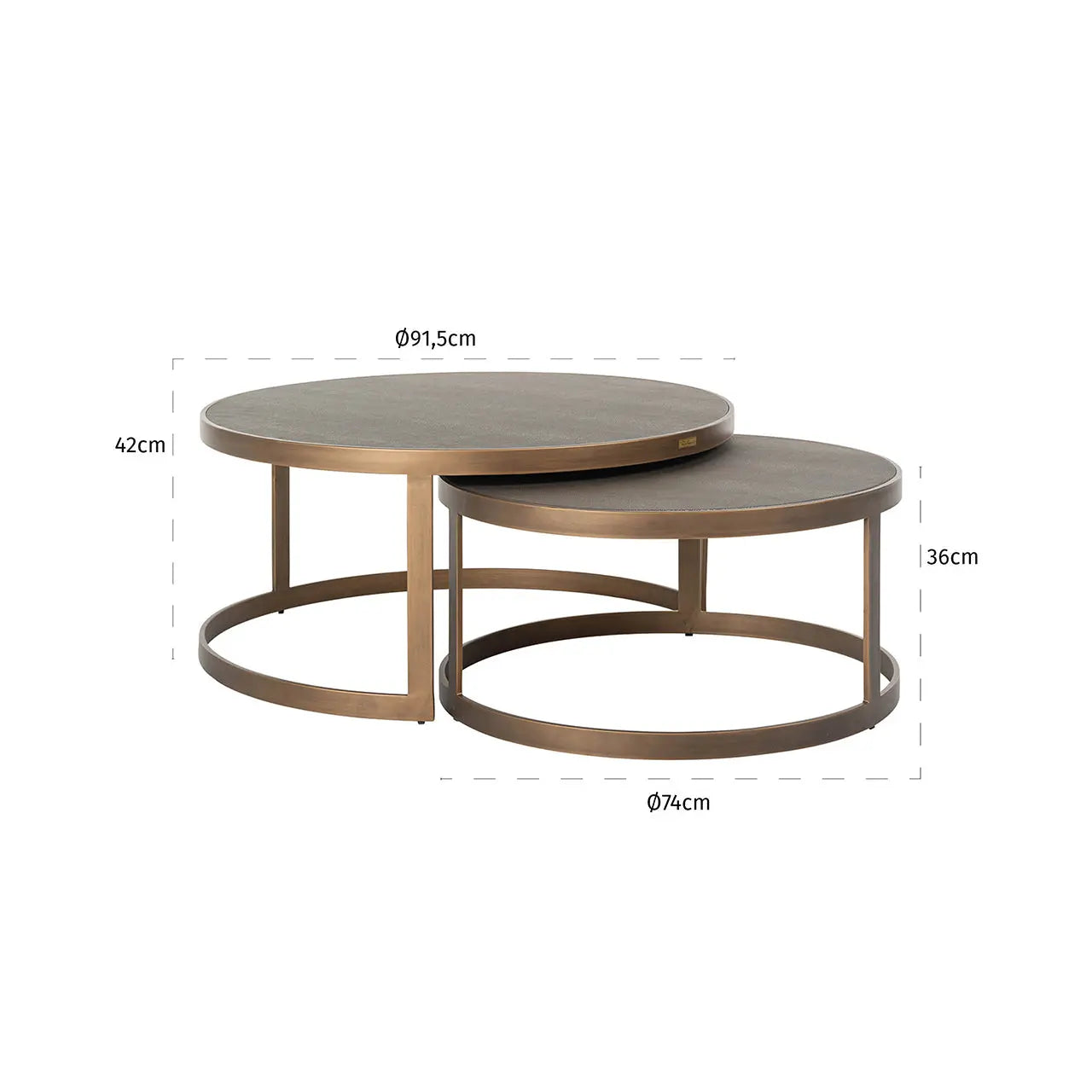 Richmond Interiors Bloomville Coffee Tables – Set of 2 in Gold   Nicholas John Interiors